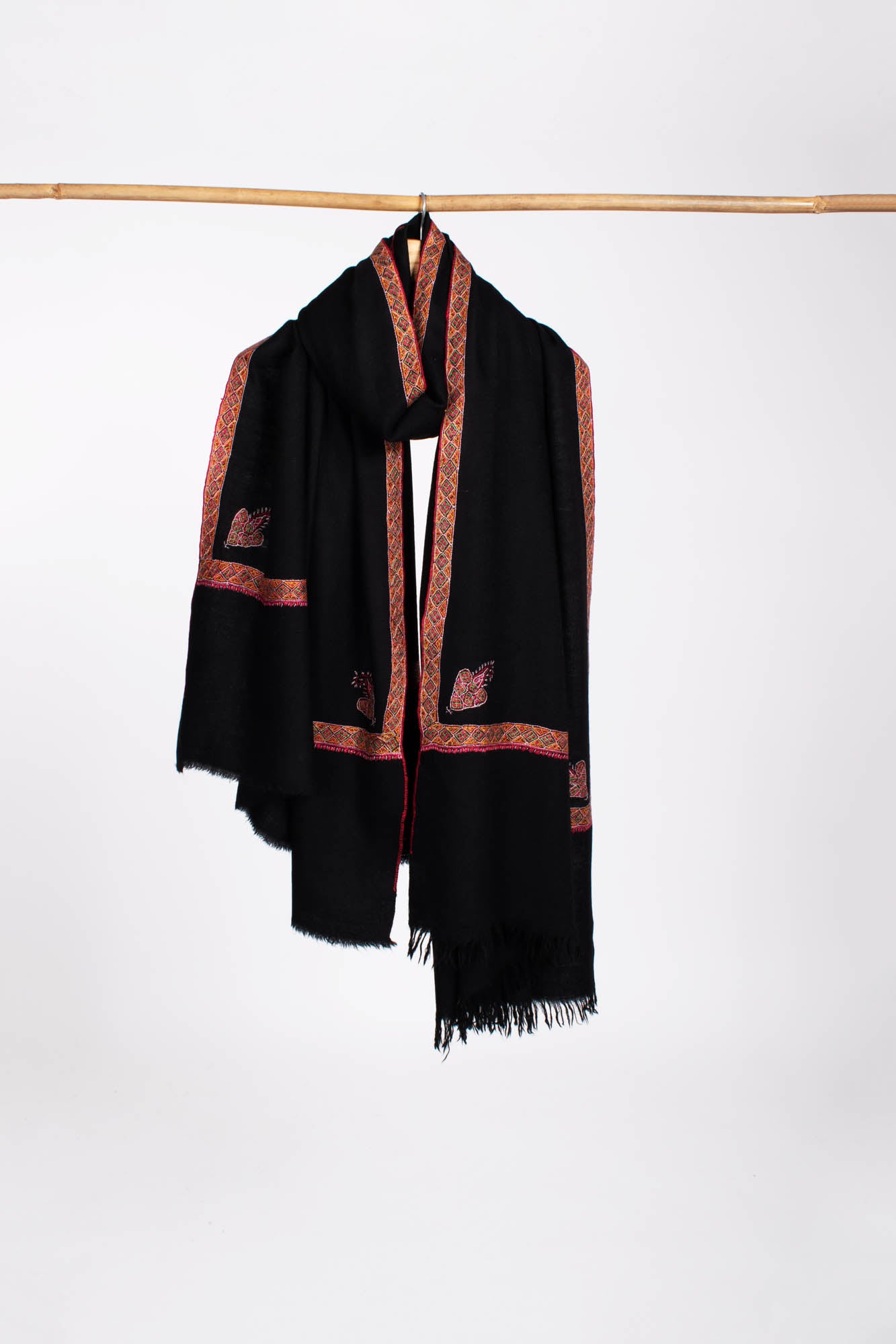 Black Hashia Pashmina Gift Shawl - HONOLULU