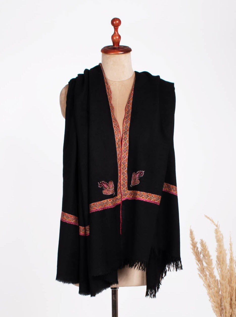 Black Hashia Pashmina Gift Shawl - HONOLULU