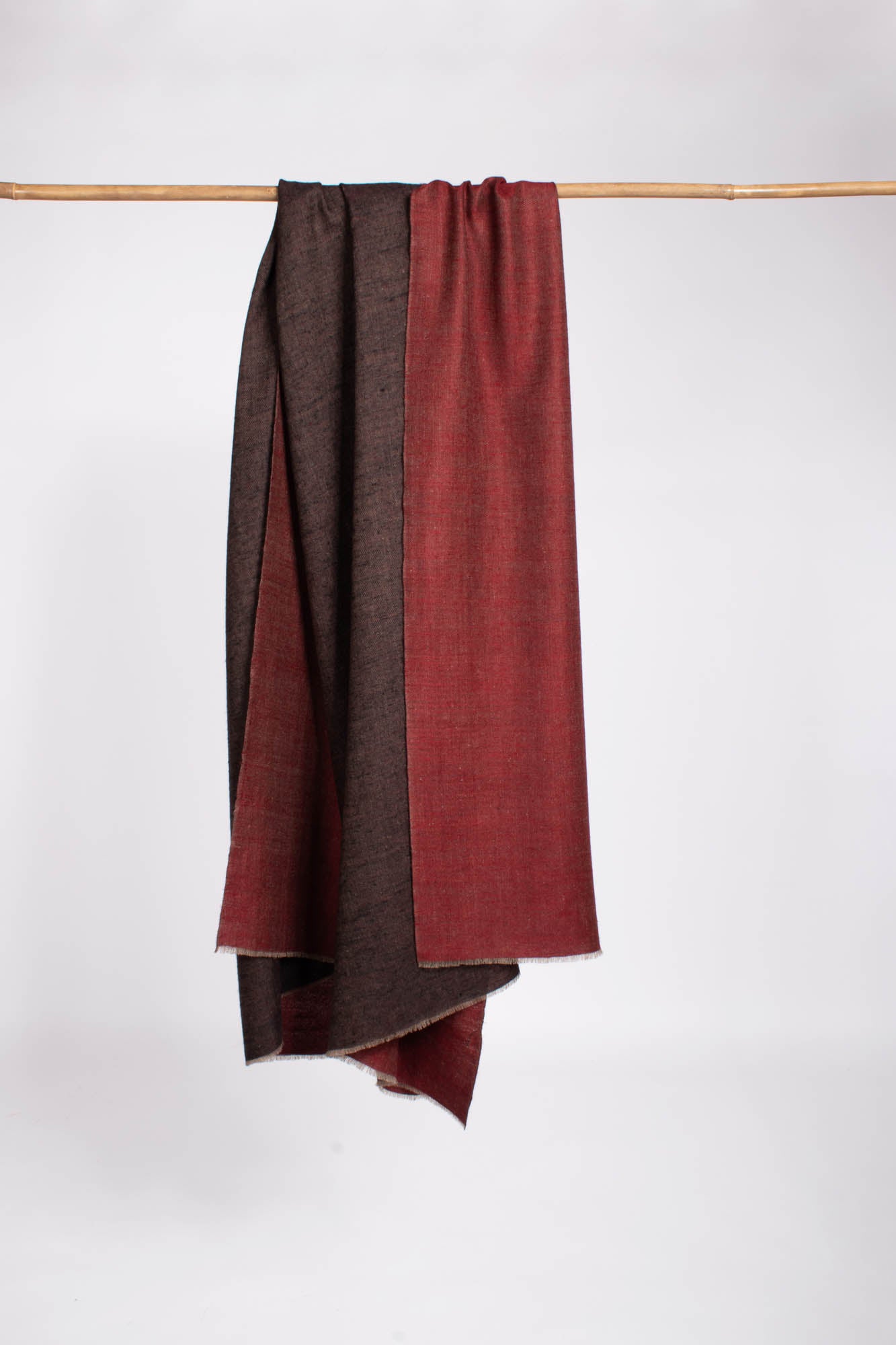 Black Maroon Dorukha Pashmina Wrap - HARWICH