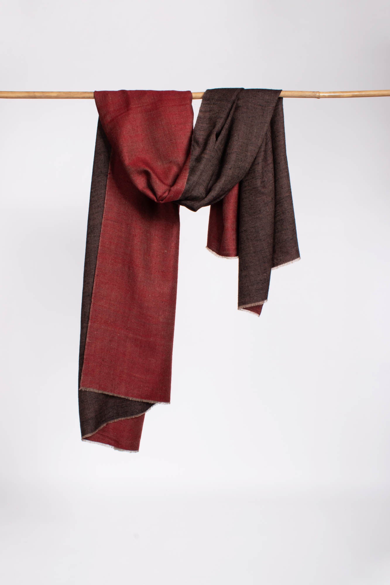 Black Maroon Dorukha Pashmina Wrap - HARWICH