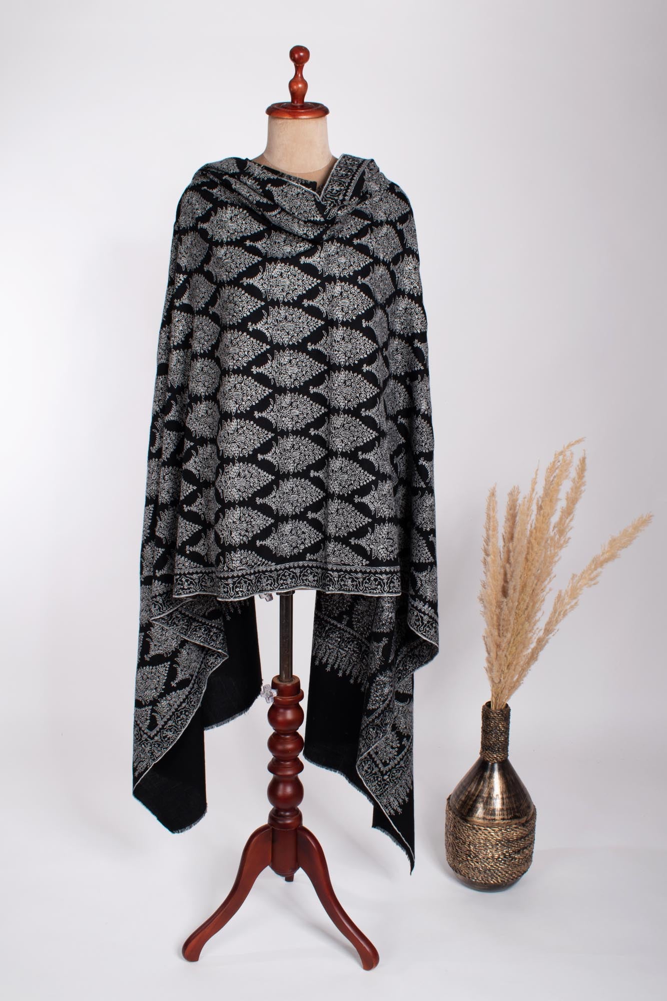 Black XL RASHINA RASHMINA RASHINA SHAWL - Foresta