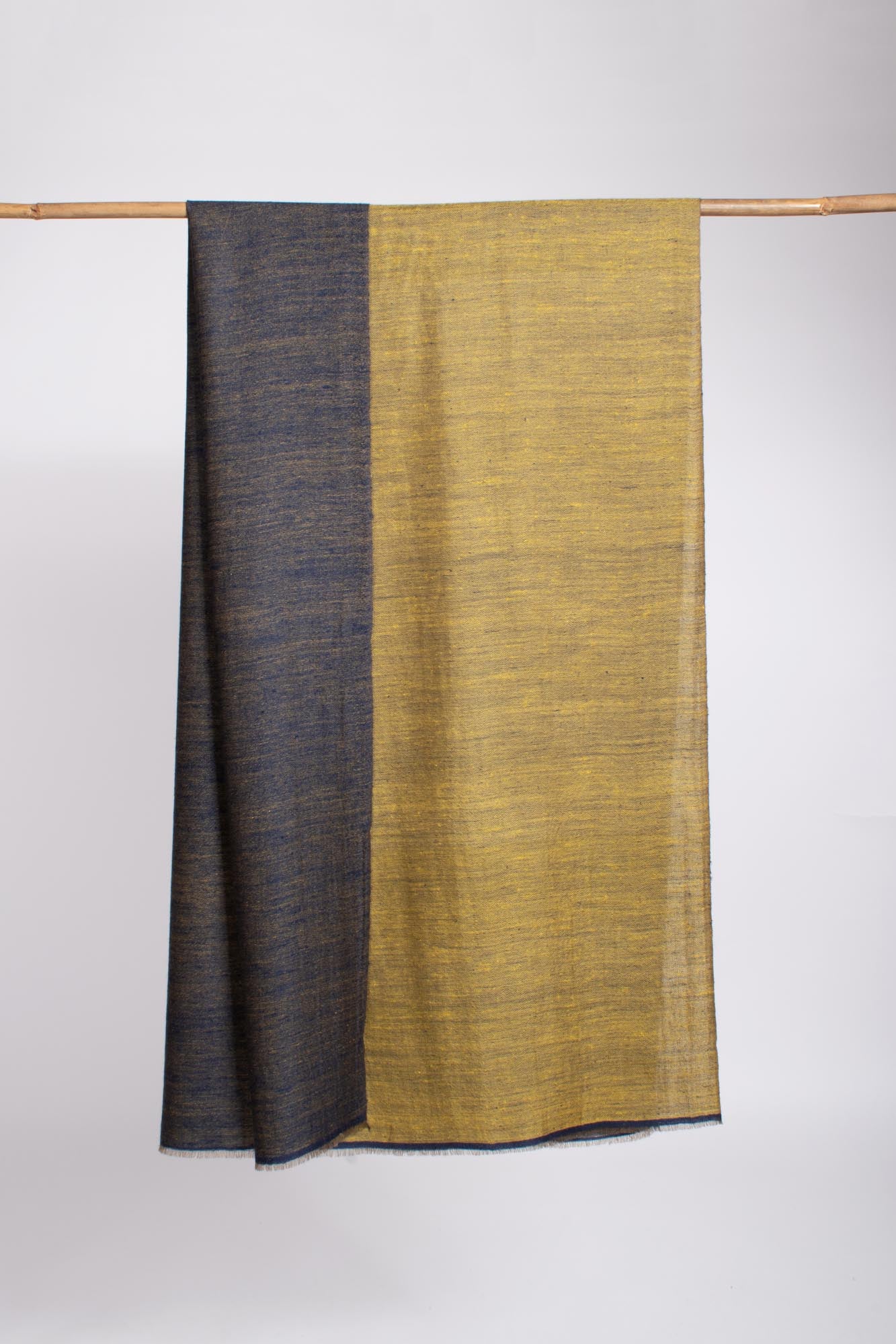 Dark Blue Gold Dual Shade Cashmere Scarf - EDEN