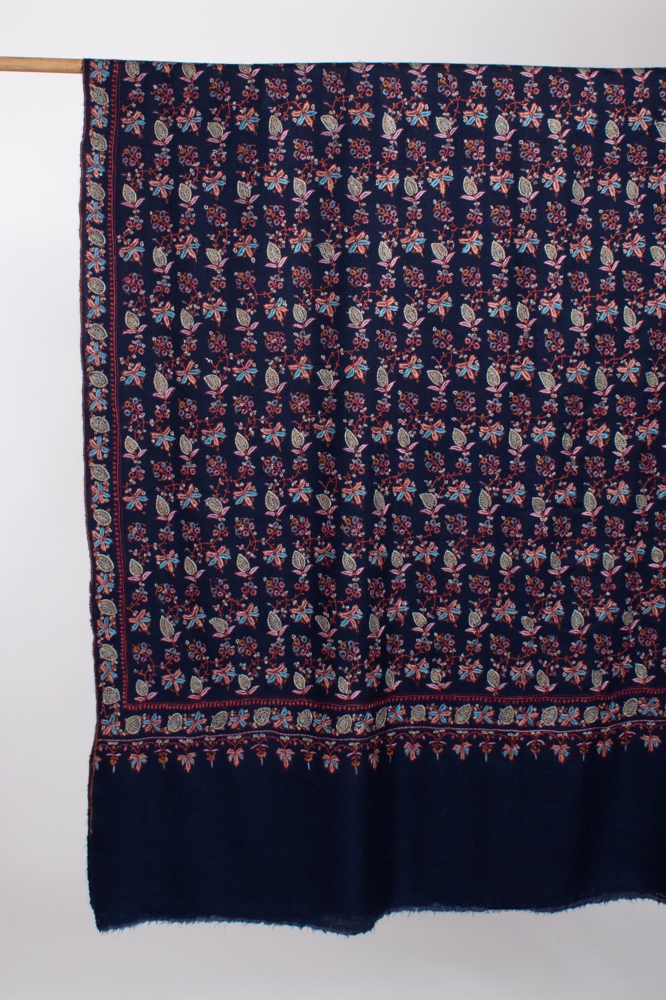 Châle Pashmina Artisanal Bleu Foncé - PETALUMA