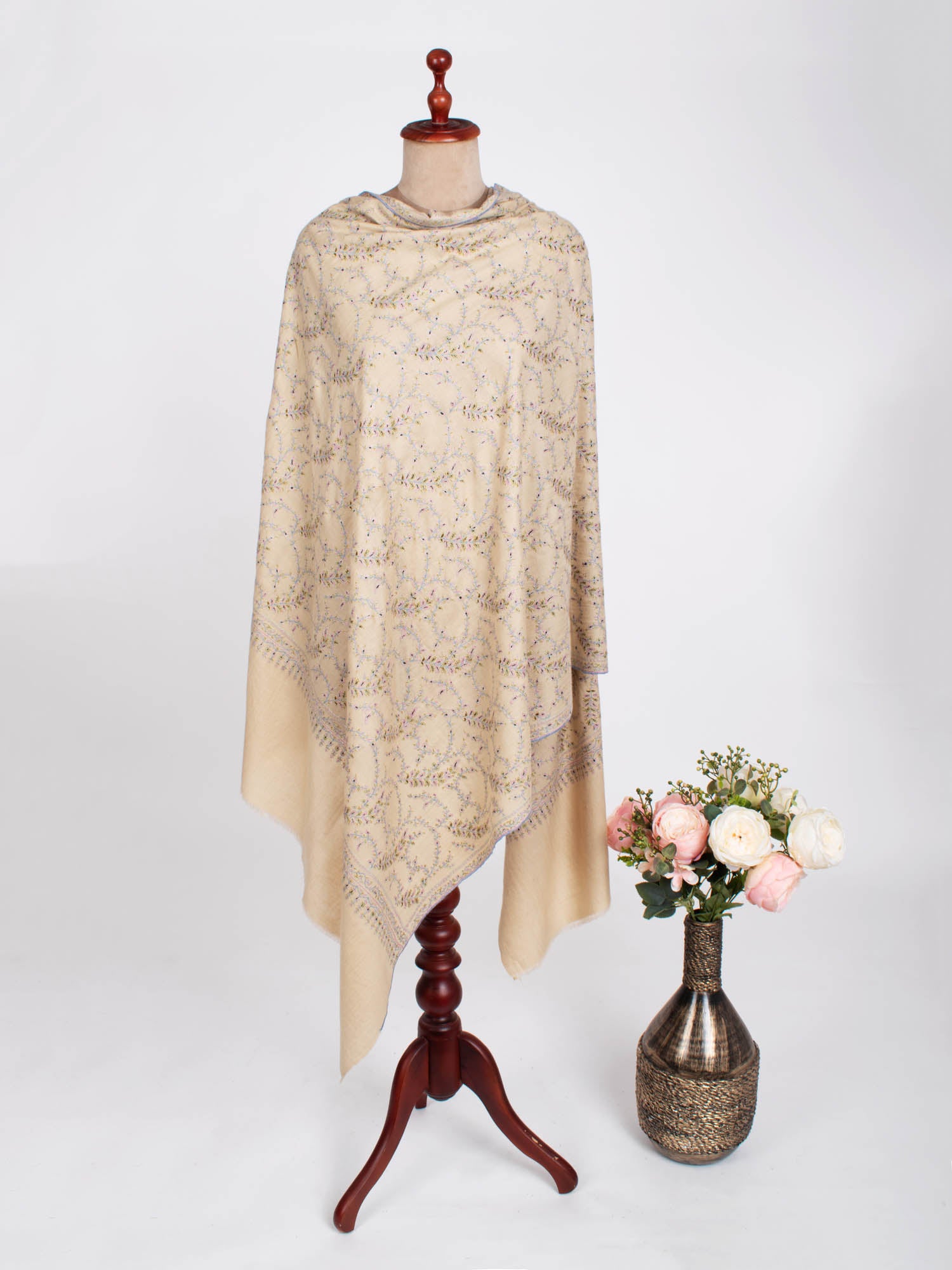 Buttermilk Floral Pashmina Wrap - SHAM