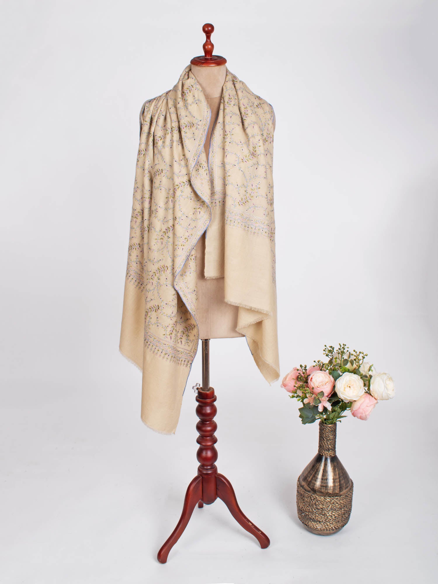 Buttermilk Floral Pashmina Wrap - SHAM