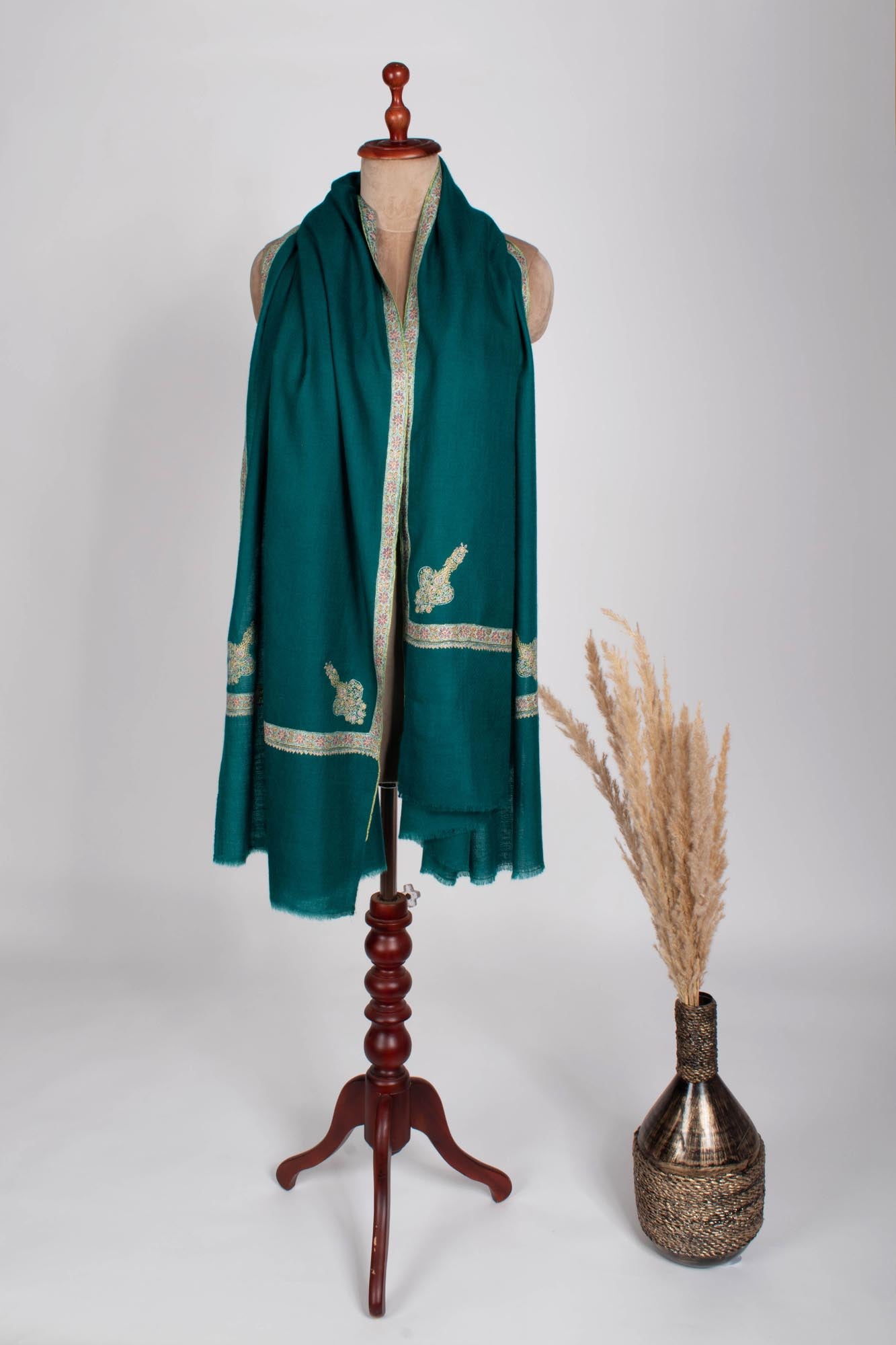 Soft Cashmere Pashmina in Dark Teal - RAJSHAHI