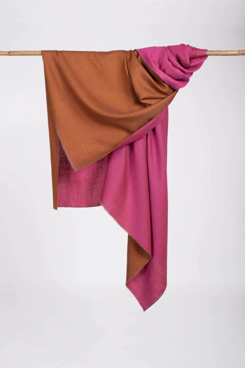 Dual Shade Pink and Orange Pashmina Shawl - BISBEE – Shahkaar