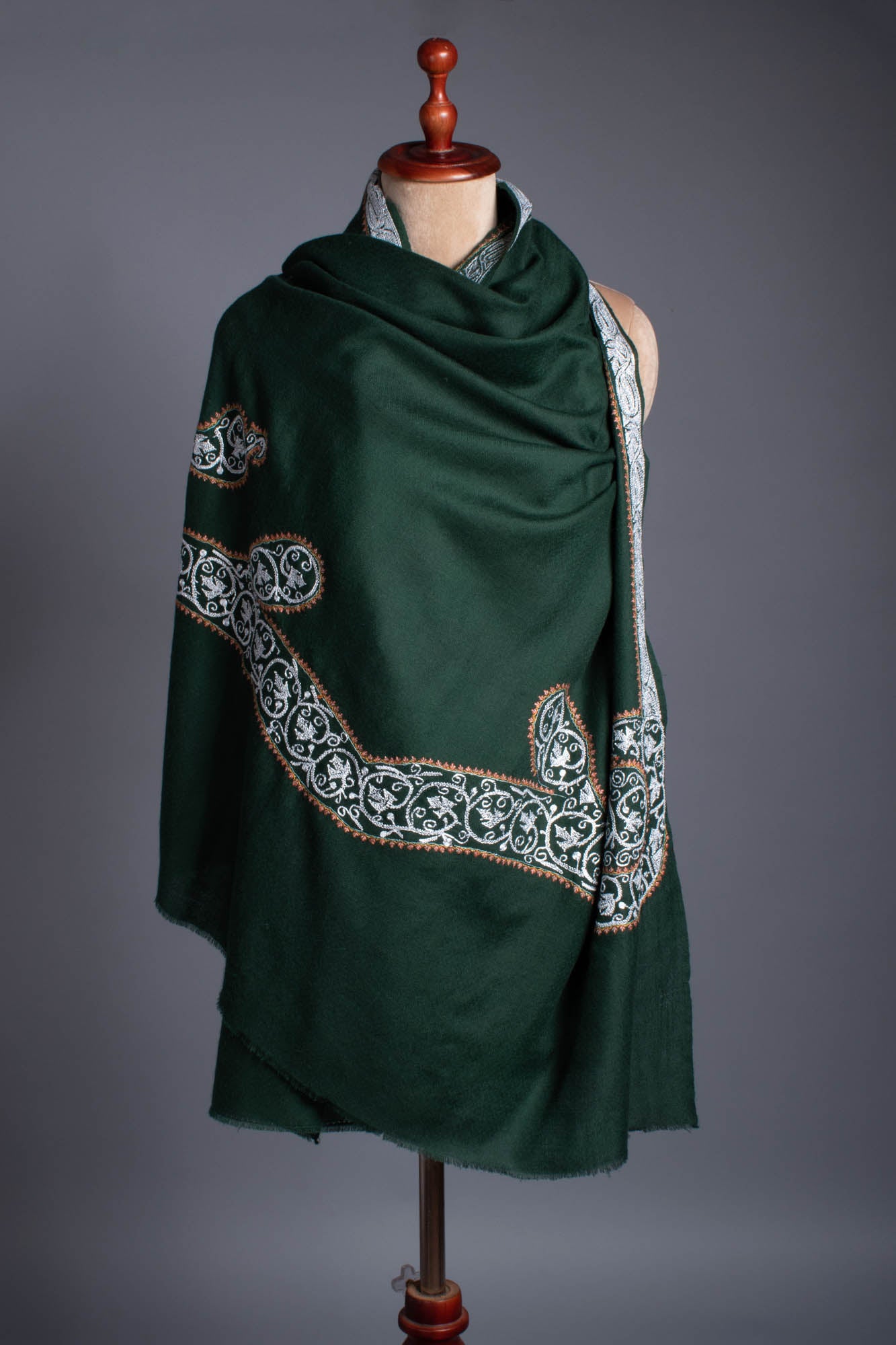 Green Hand Tilla Embroidered Pashmina Shawl - RHYL