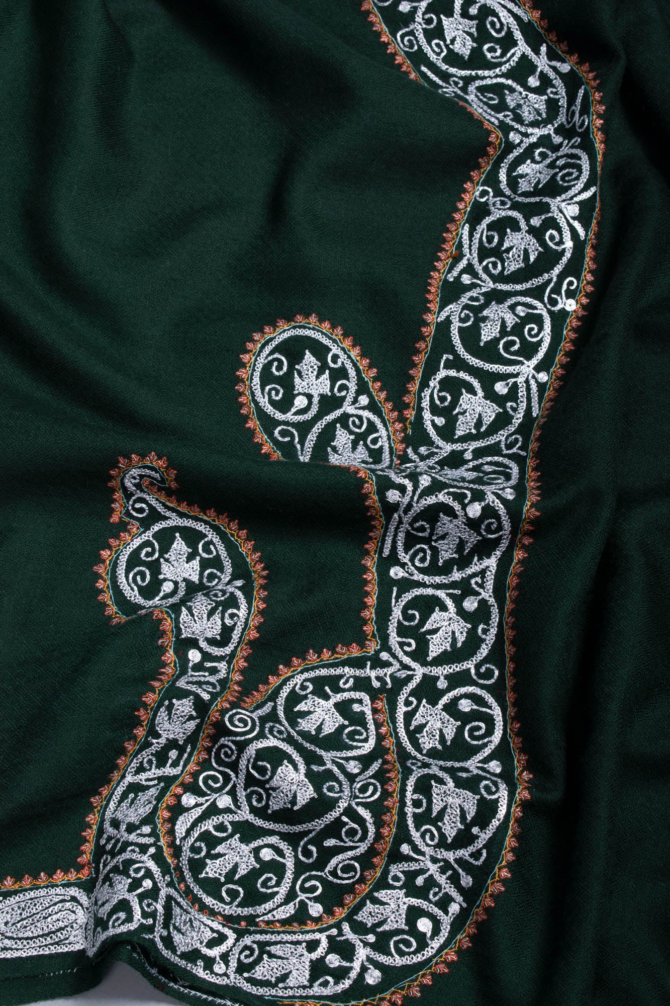 Green Hand Tilla Embroidered Pashmina Shawl - RHYL