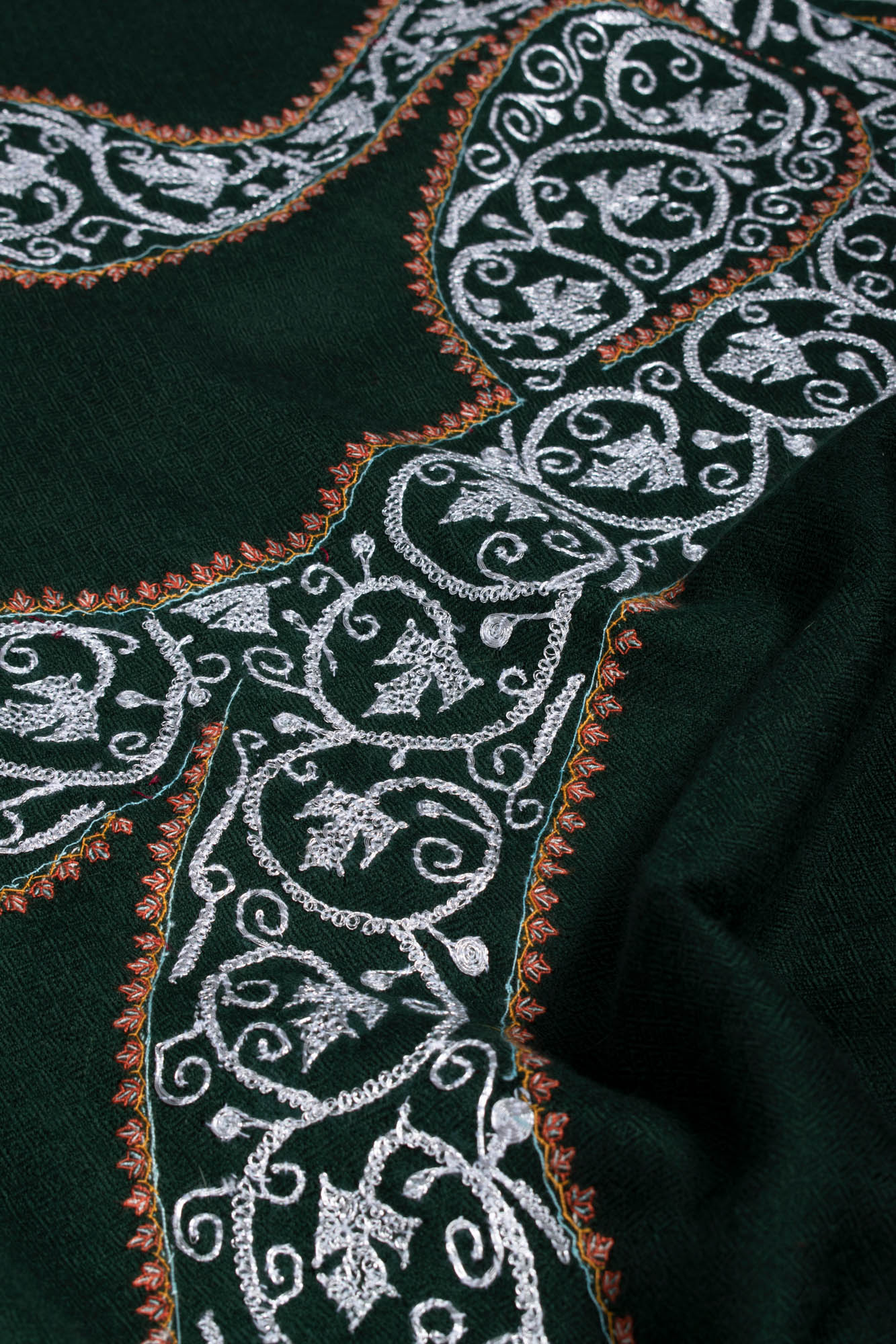 Green Hand Tilla Embroidered Pashmina Shawl - RHYL