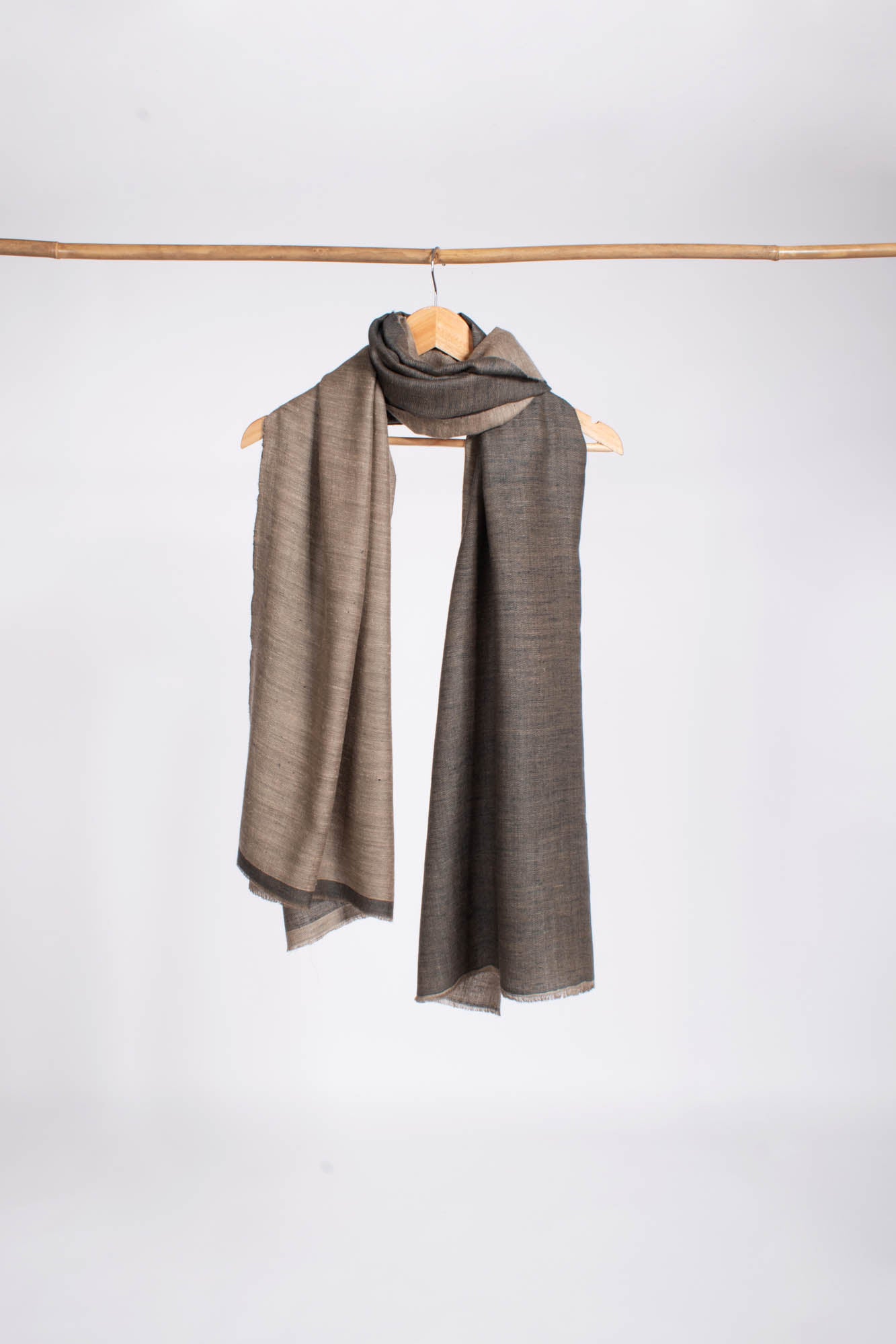 Grey And Ivory Dorukha Soft Pashmina Shawl - BASILDON