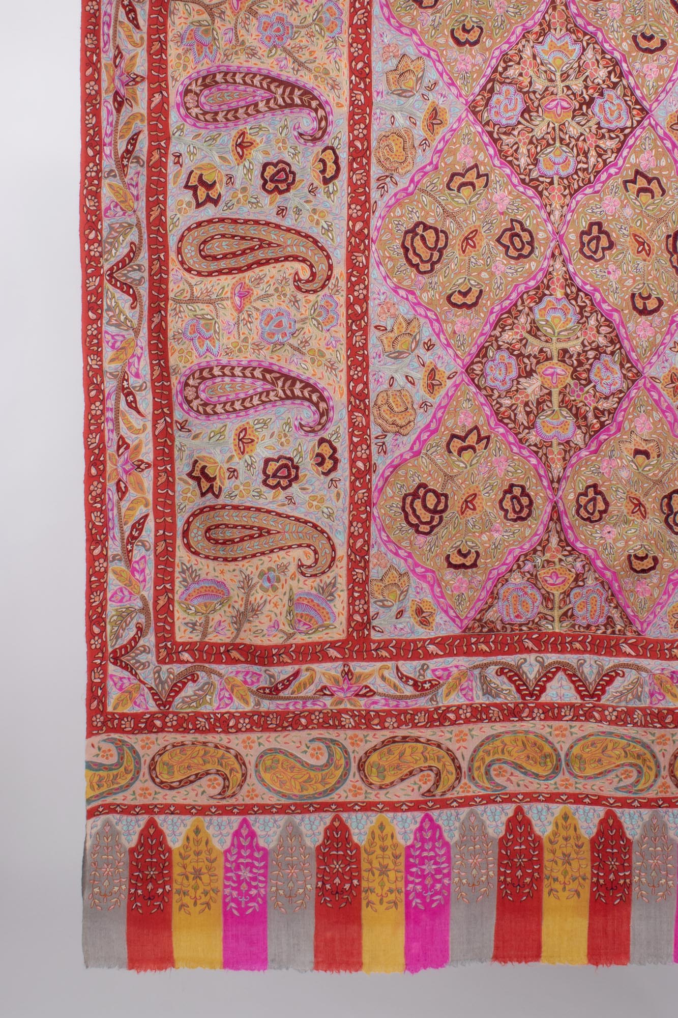 Hand Embroidered Kalamkari Shawl - RANCHI