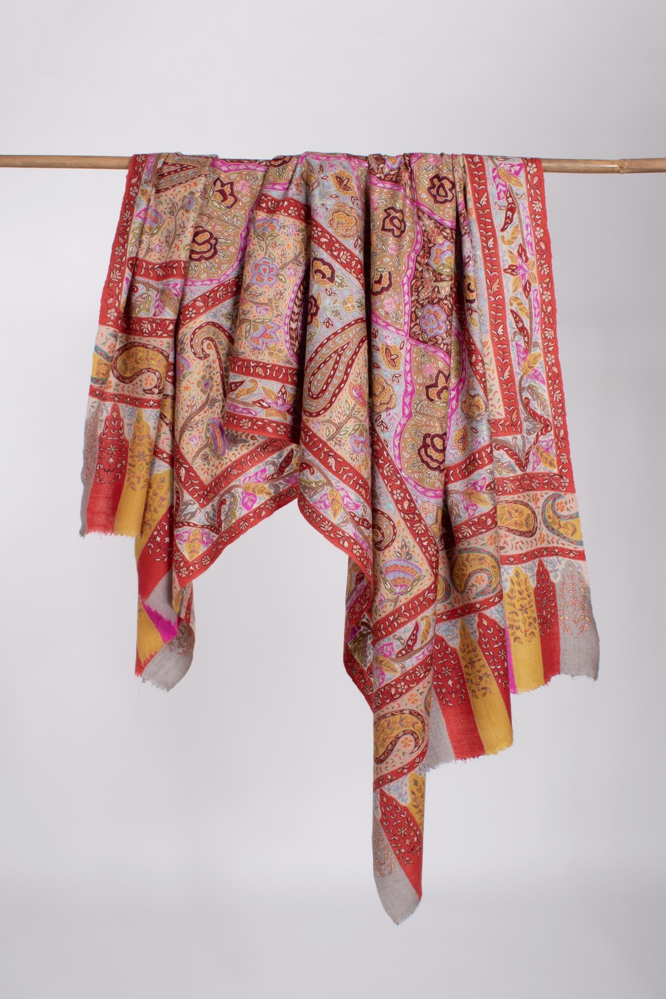 Shawl Kalamkari ricamato a mano - Ranchi