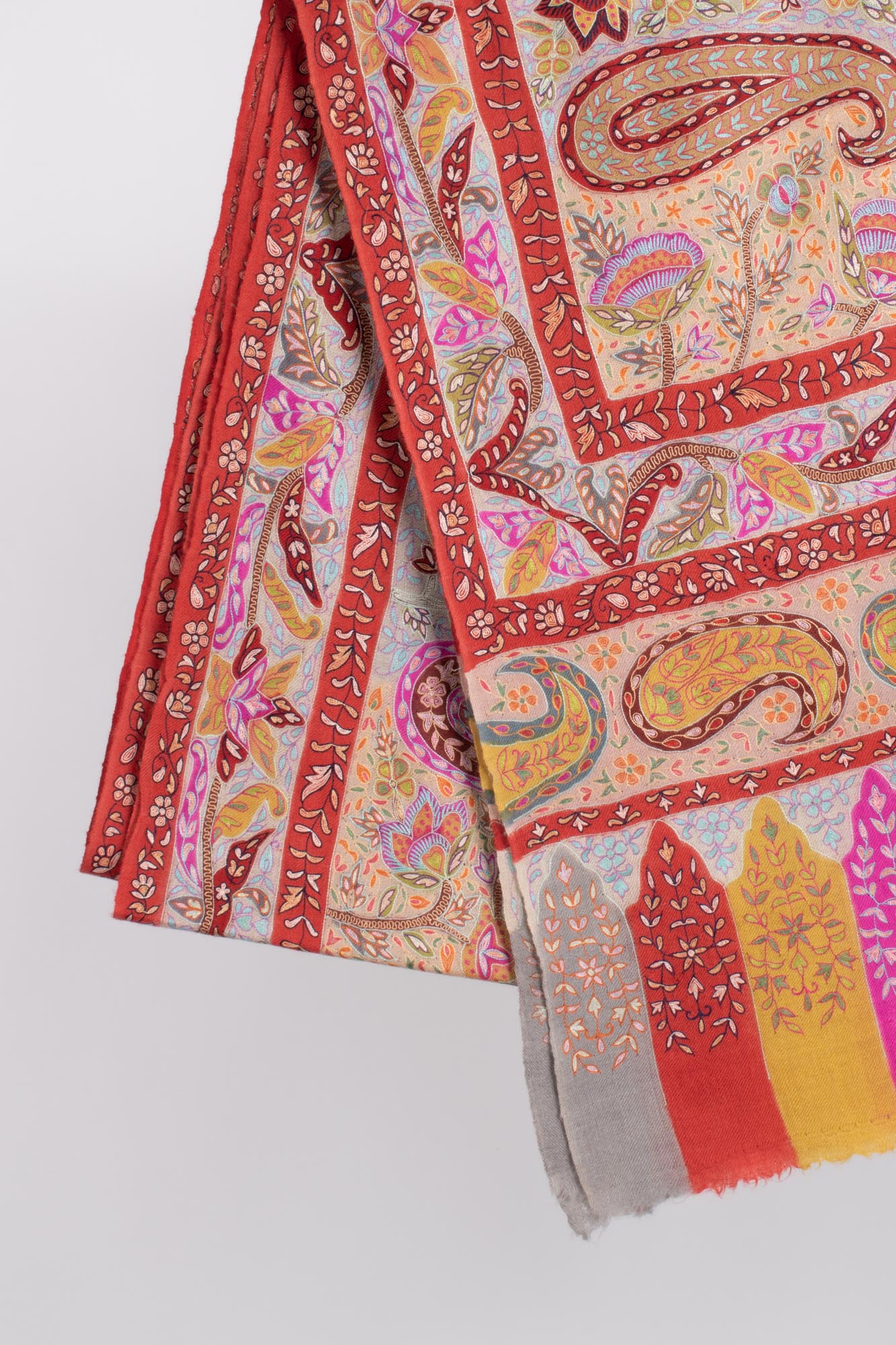 Hand Embroidered Kalamkari Shawl - RANCHI