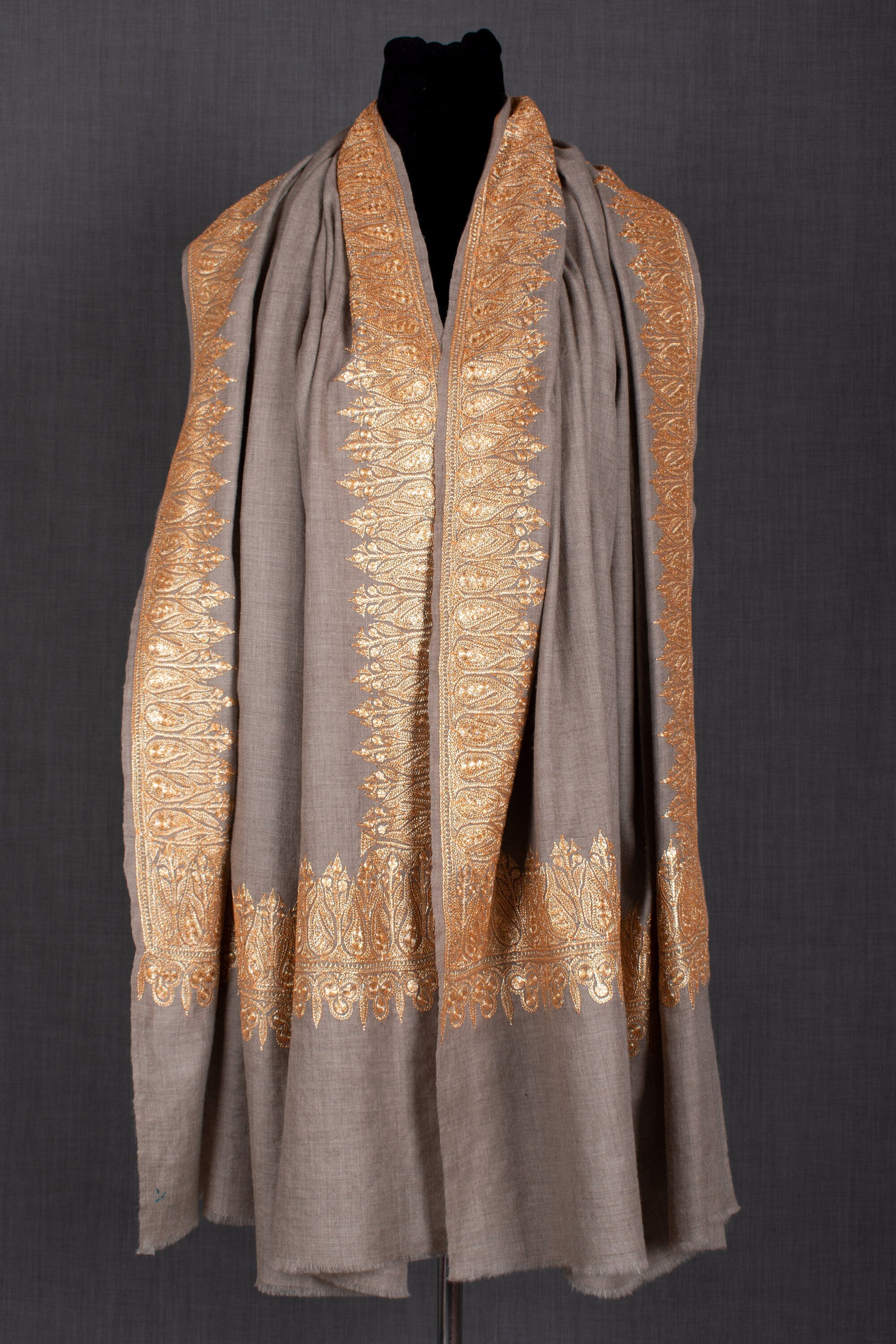 Saad Tilla Work Pure Pashmina Shawl, involucro del Kashmir, 40x80"