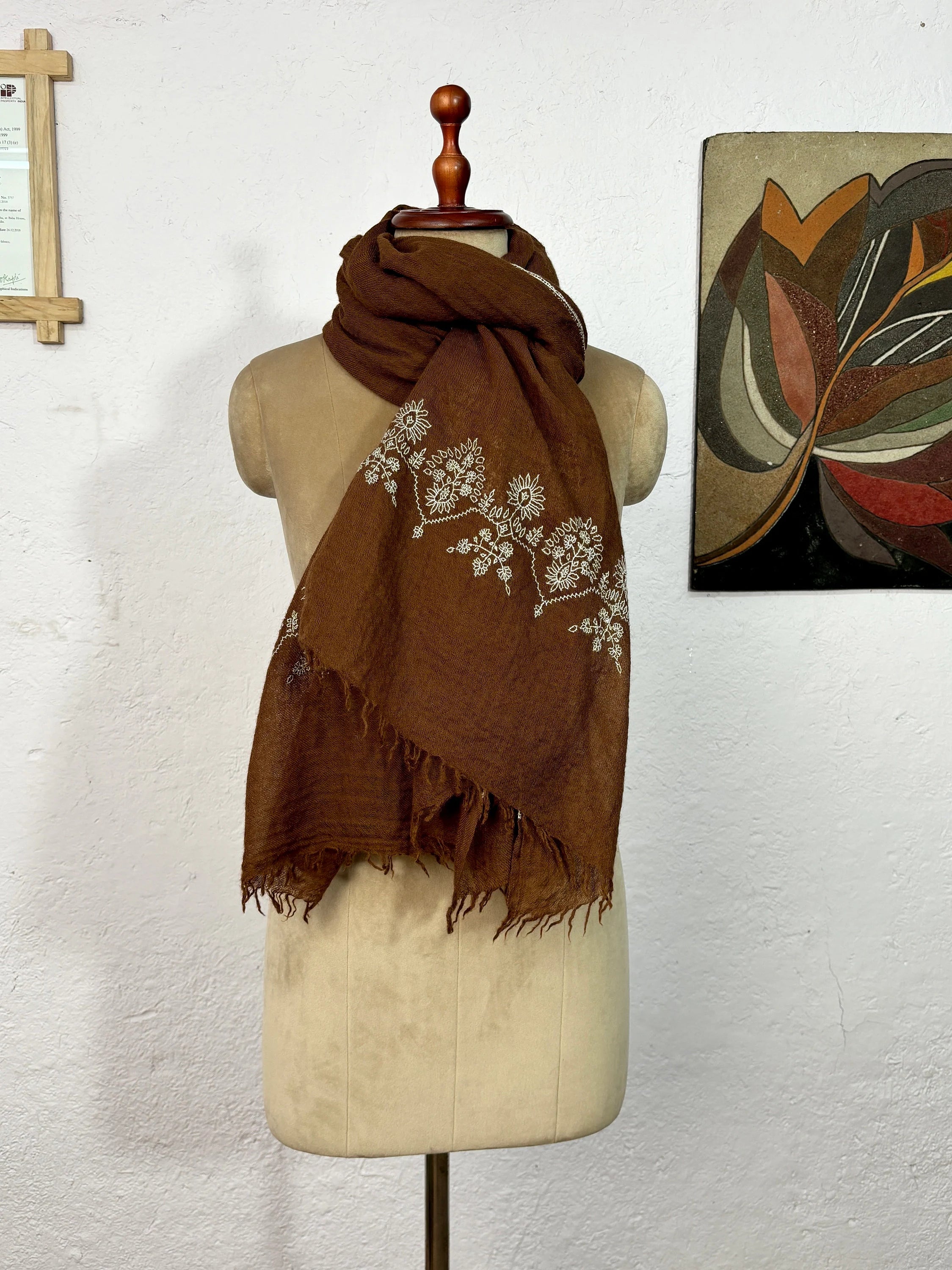 Boiled Wool Embroidered Shawls