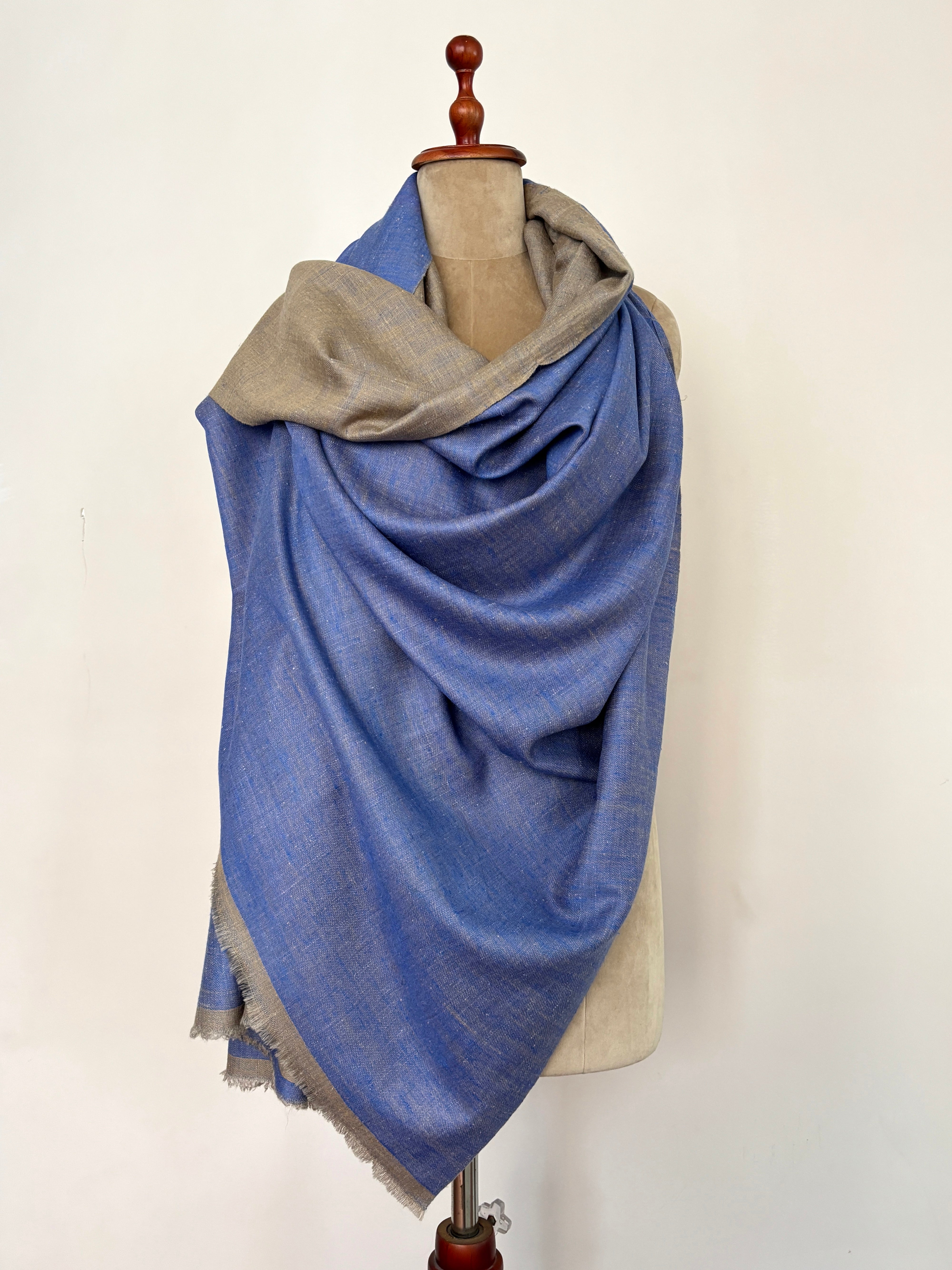 Scialle Pashmina Dorukha Beige Blu