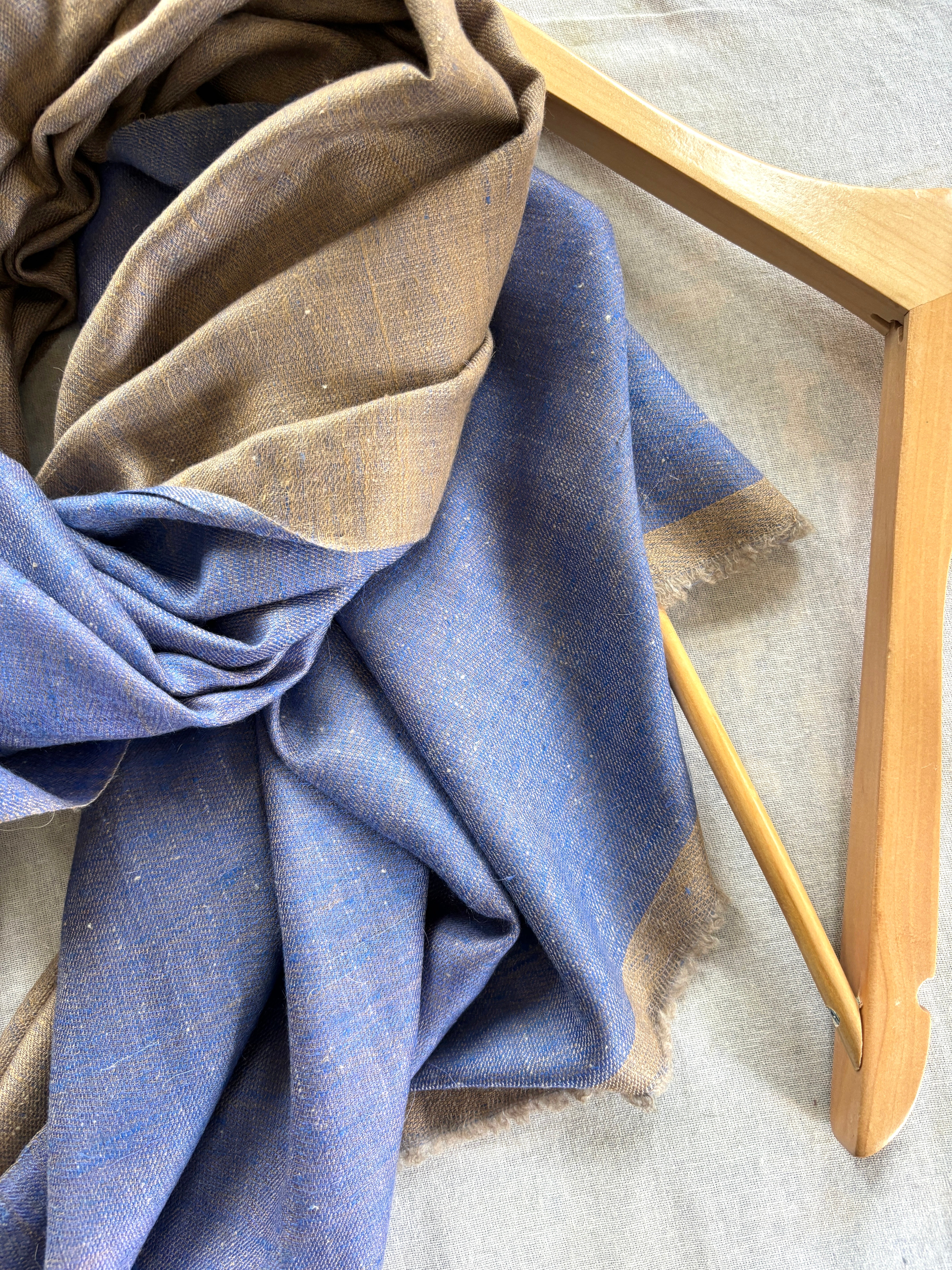 Blue Beige Dorukha Pashmina Shawl