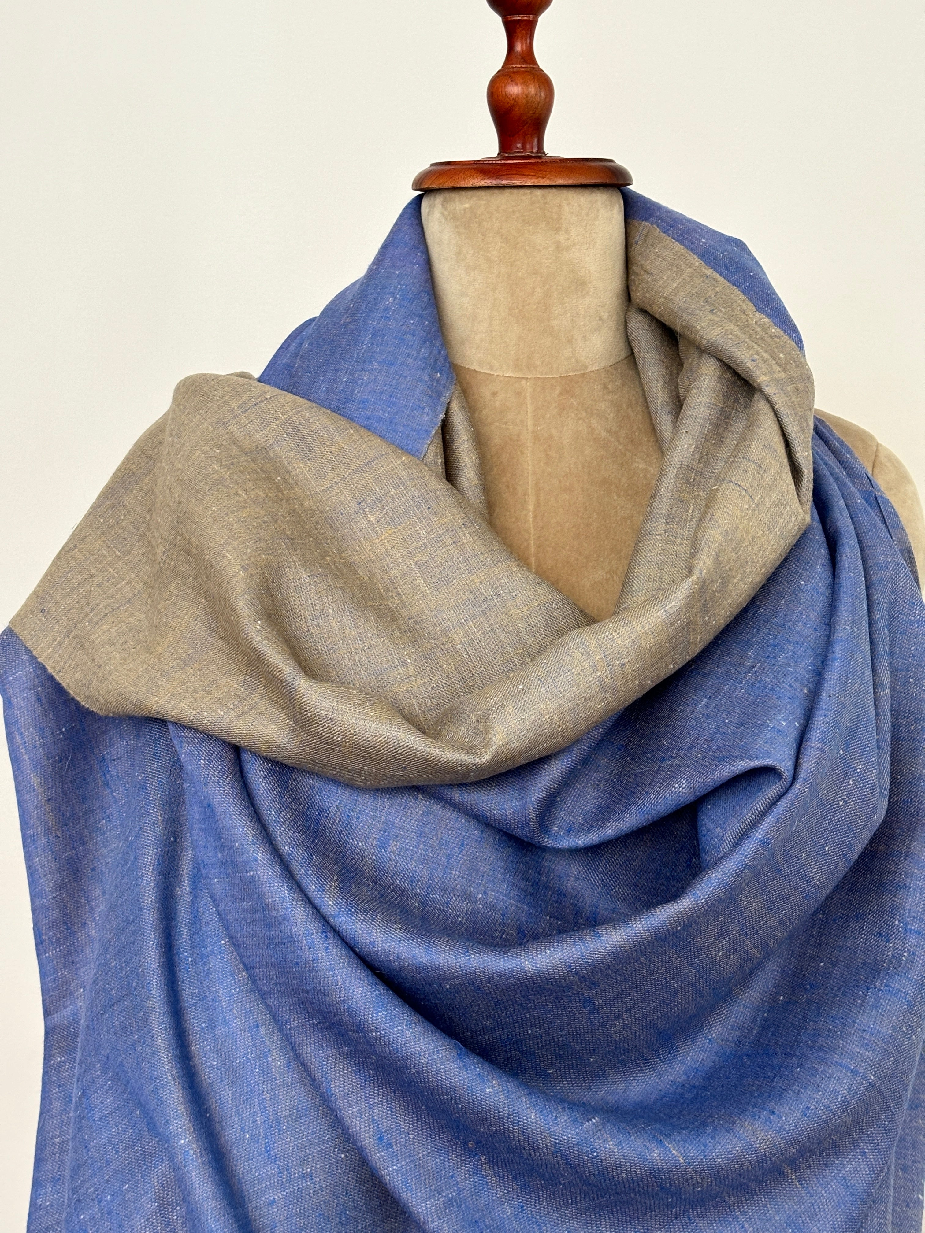 Châle Pashmina Dorukha Bleu Beige