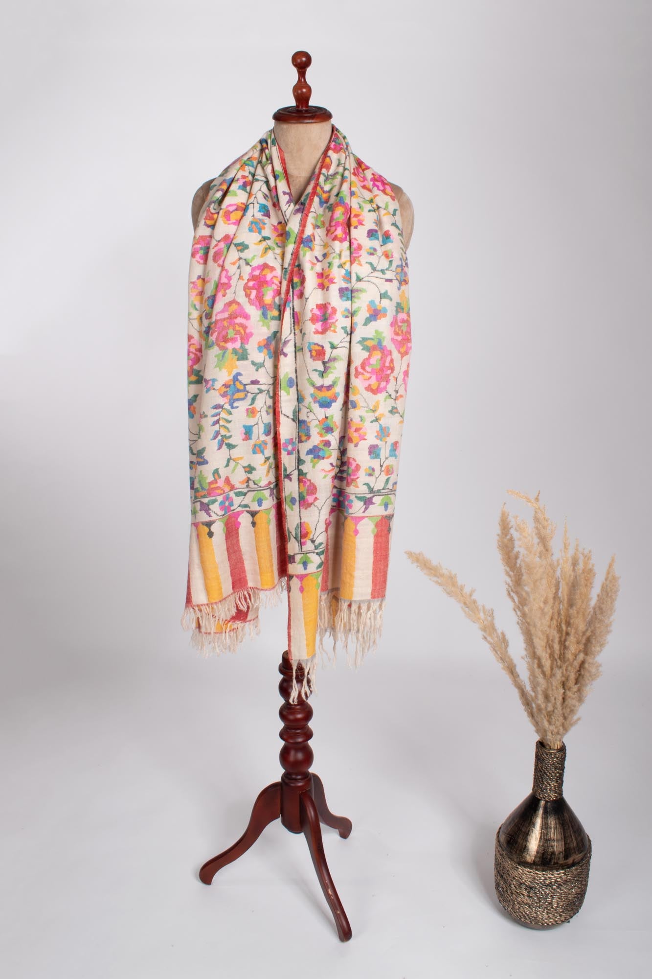 Floral Kani Pashmina Shawl - TRENT