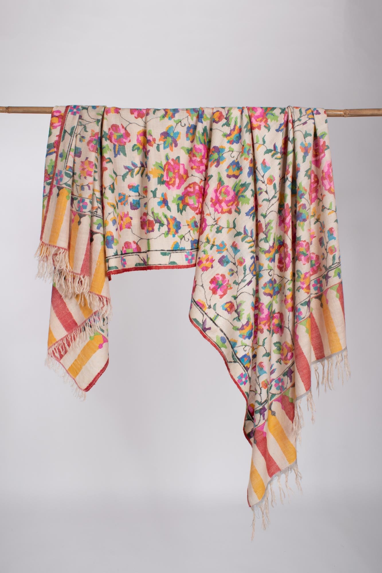 Floral Kani Pashmina Shawl - TRENT