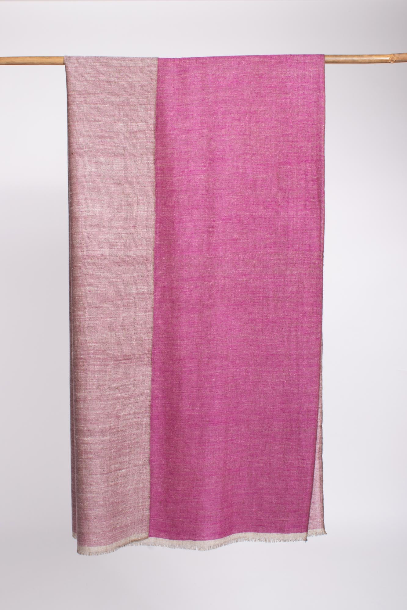 Magenta and White Dual Shade Cashmere Wrap