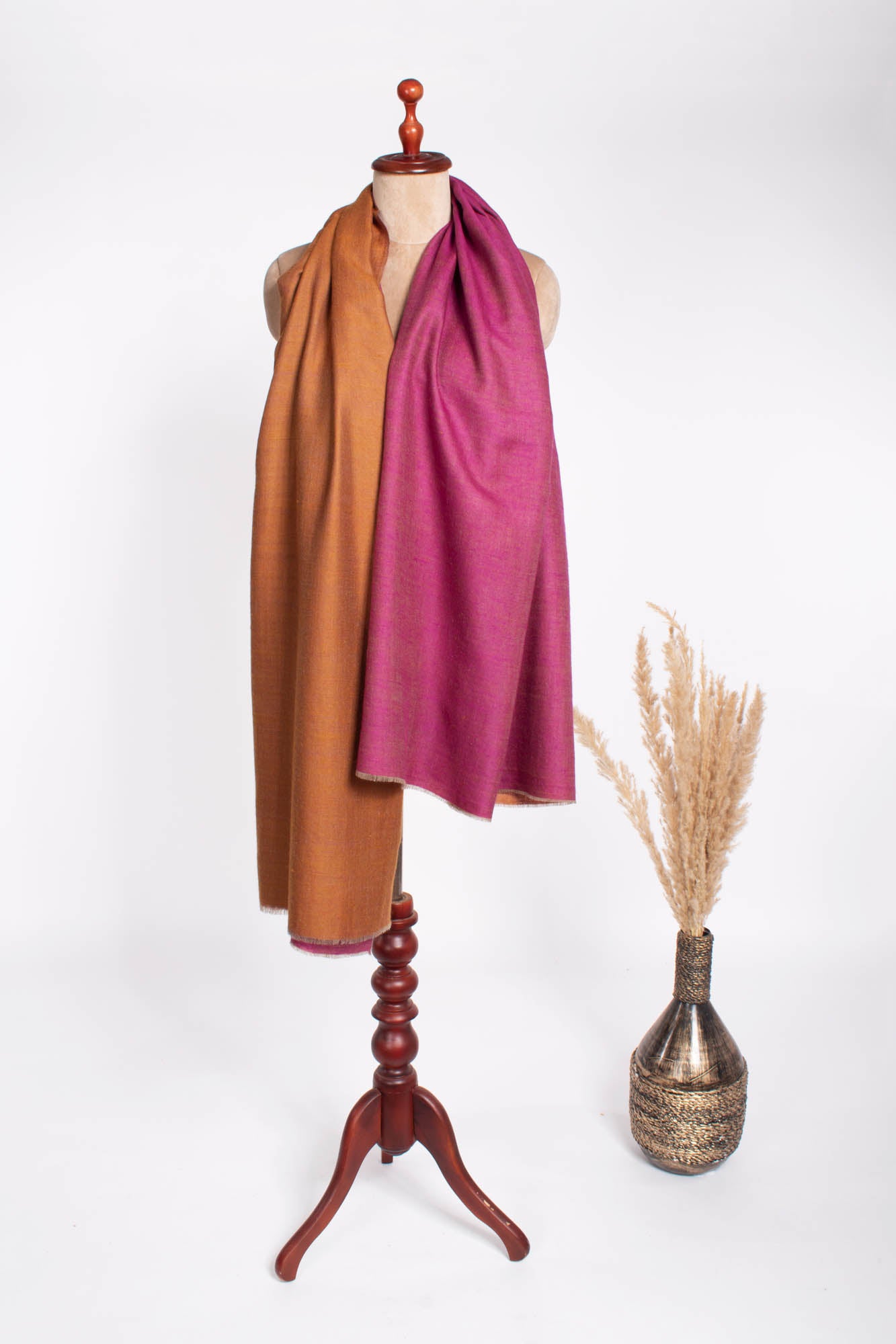 Magenta Orange Dual Shade Pashmina Shawl - BRENTWOOD