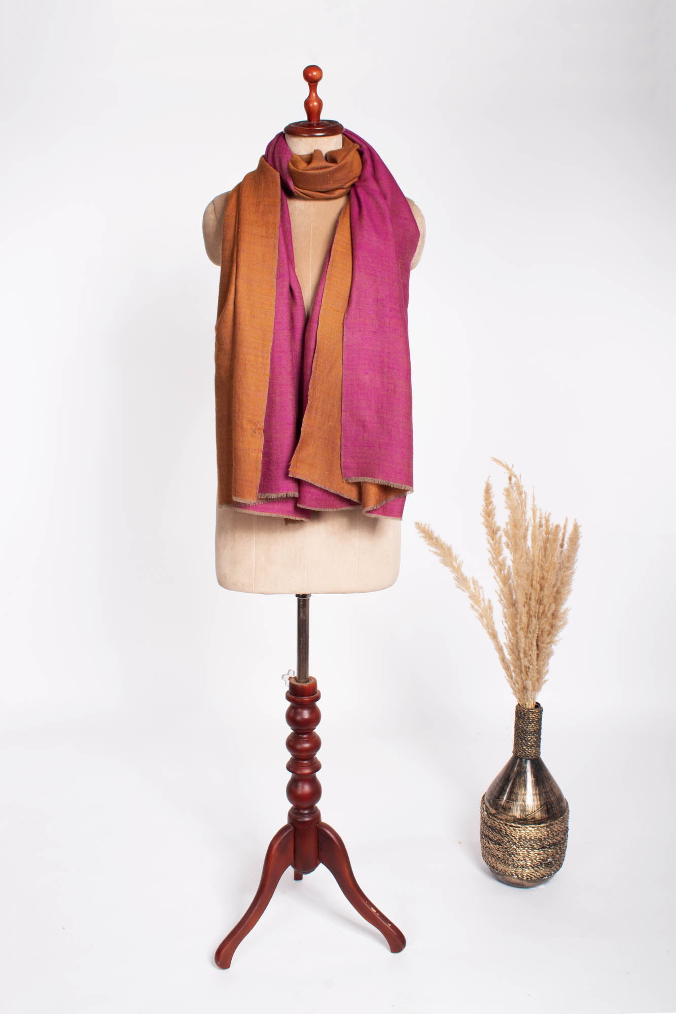 Magenta Orange Dual Shade Pashmina Shawl - BRENTWOOD