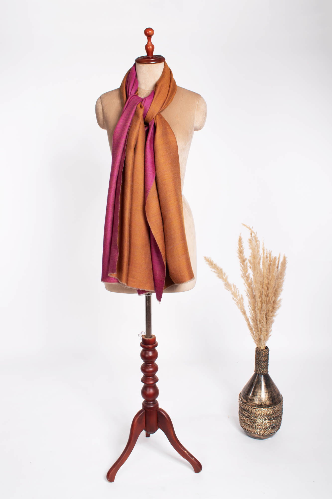 Magenta Orange Dual Shade Pashmina Shawl - BRENTWOOD