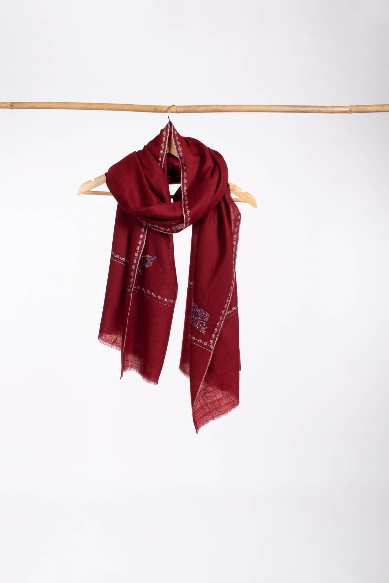 Maroon  Lightweight Cashmere Scarf - MORRILTON