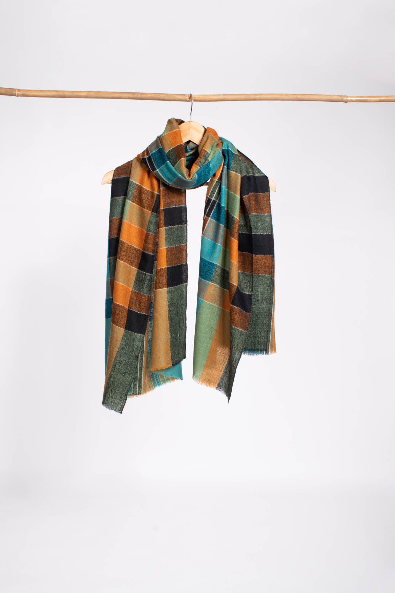 MultiColor Check Fine Woven Pashmina Wrap - WALDEN