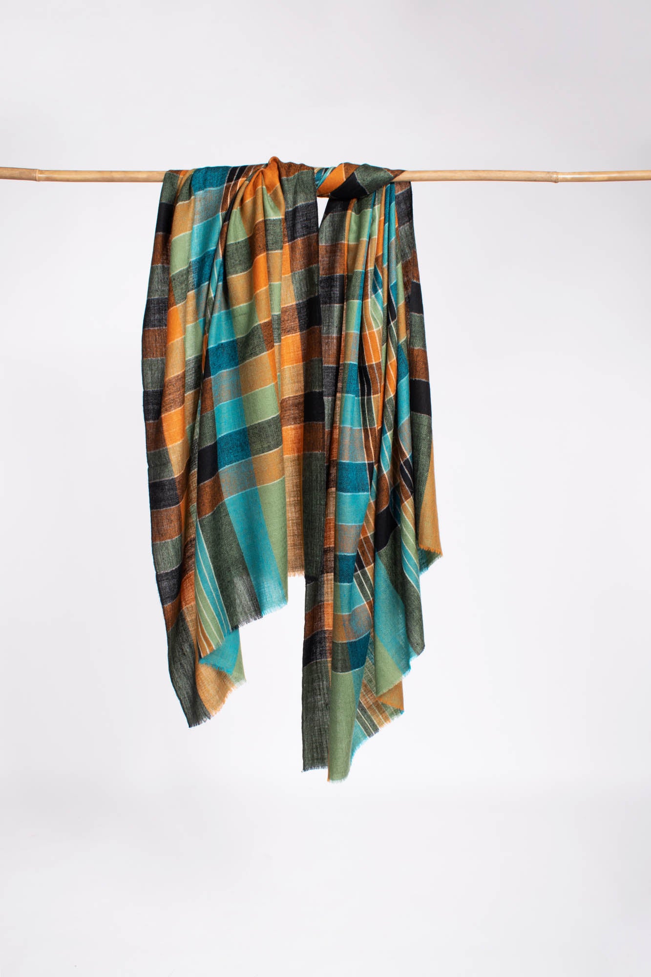 MultiColor Check Fine Woven Pashmina Wrap - WALDEN