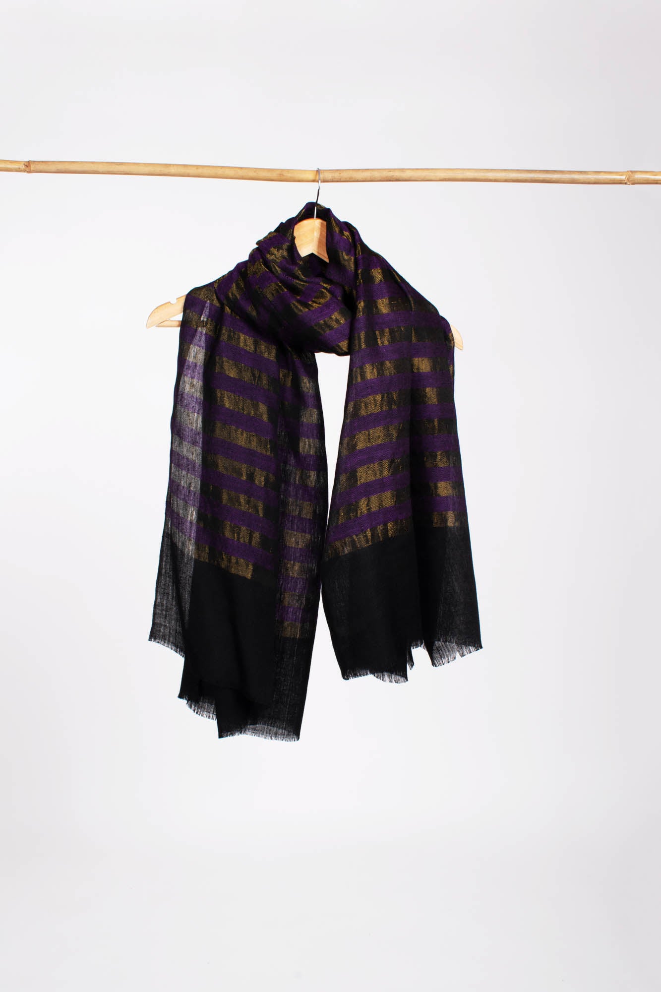 Purple Black and Gold Contemporary Pashmina Shawl