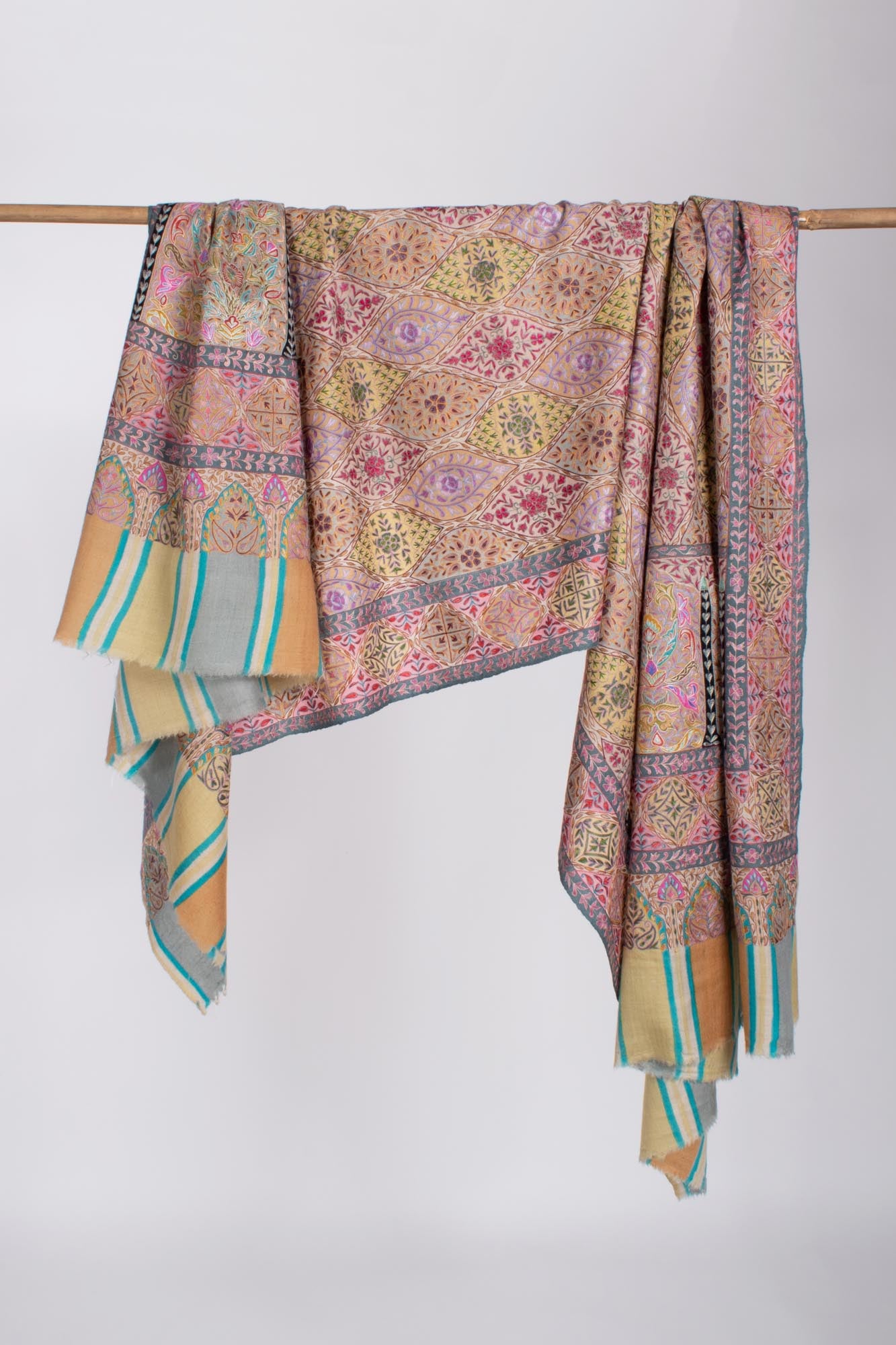 正品 Pashmina Kalamkari 披肩 - RAJGIR