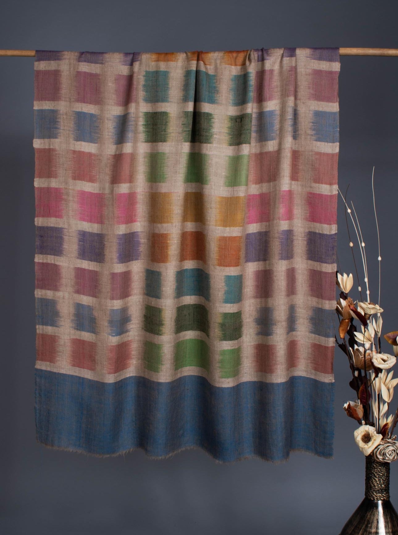 12 Color Fine Artistic Ikat Pashmina - CUTTACK