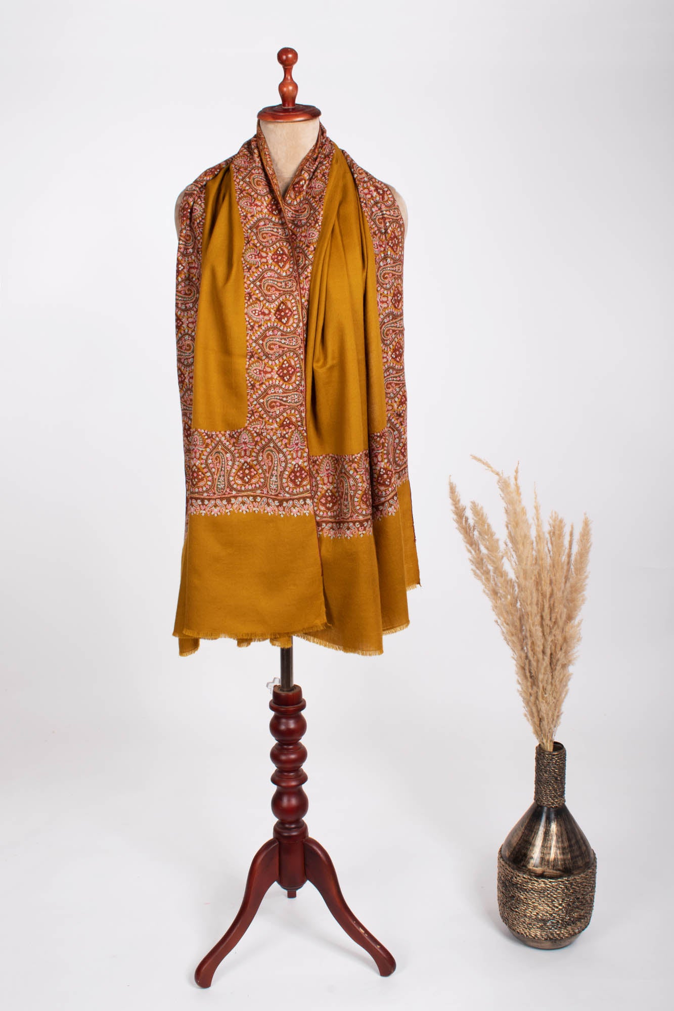 Mustard Daur Dar Luxurious Pashmina Shawl