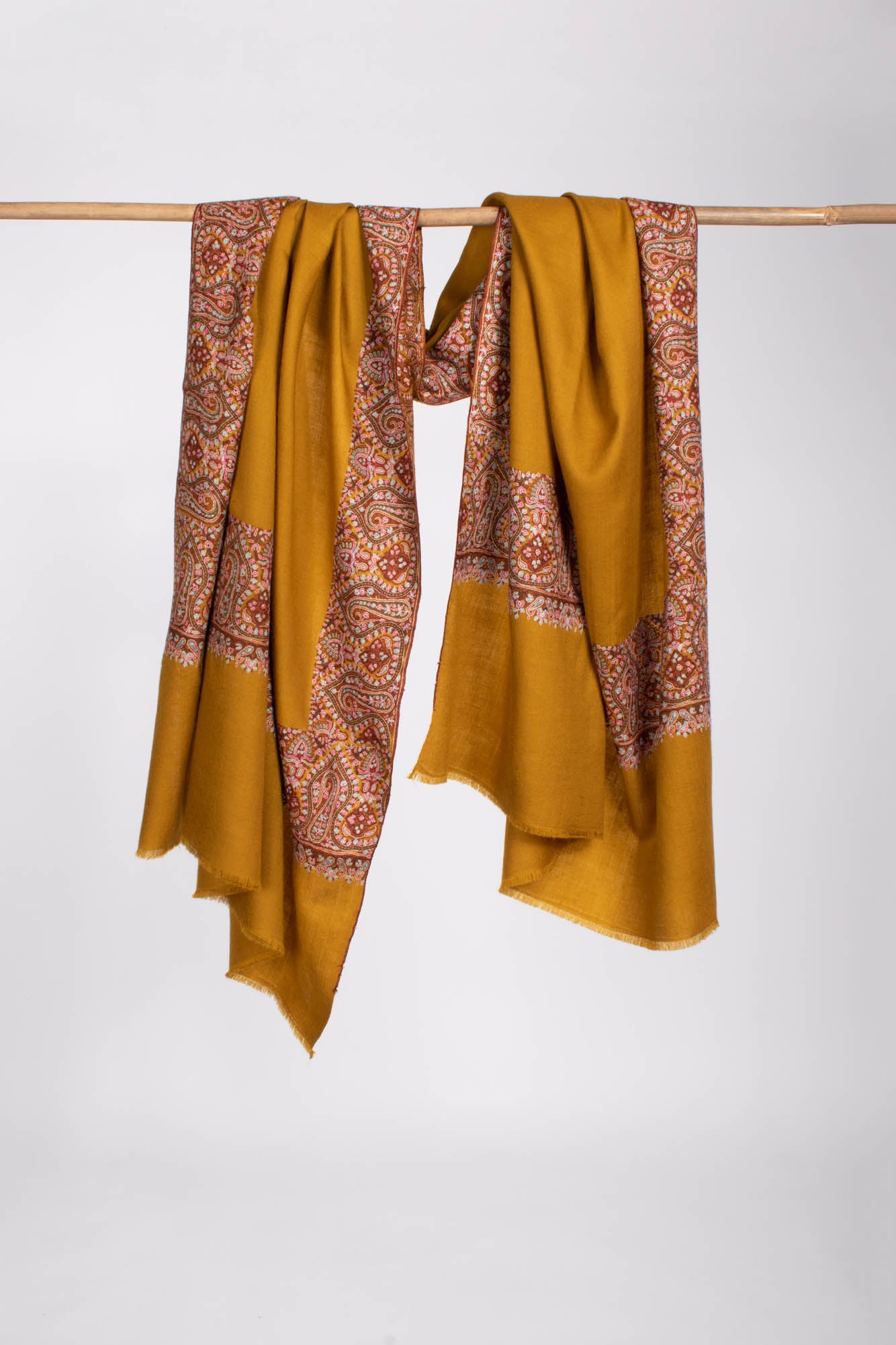 Mustard Daur Dar Luxurious Pashmina Shawl