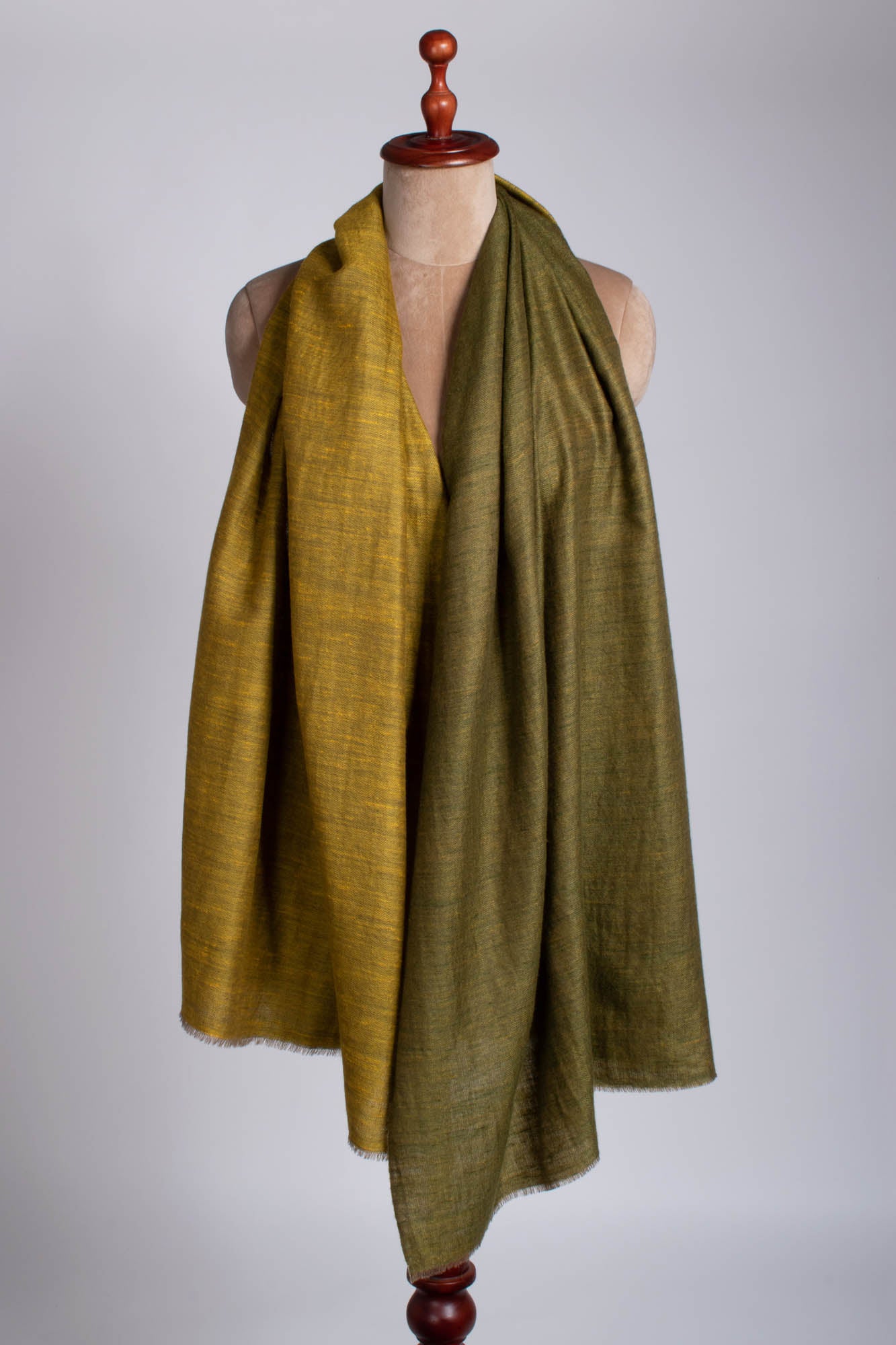 Mustard And Olive Dorukha Cashmere Scarf -  HOLYWELL