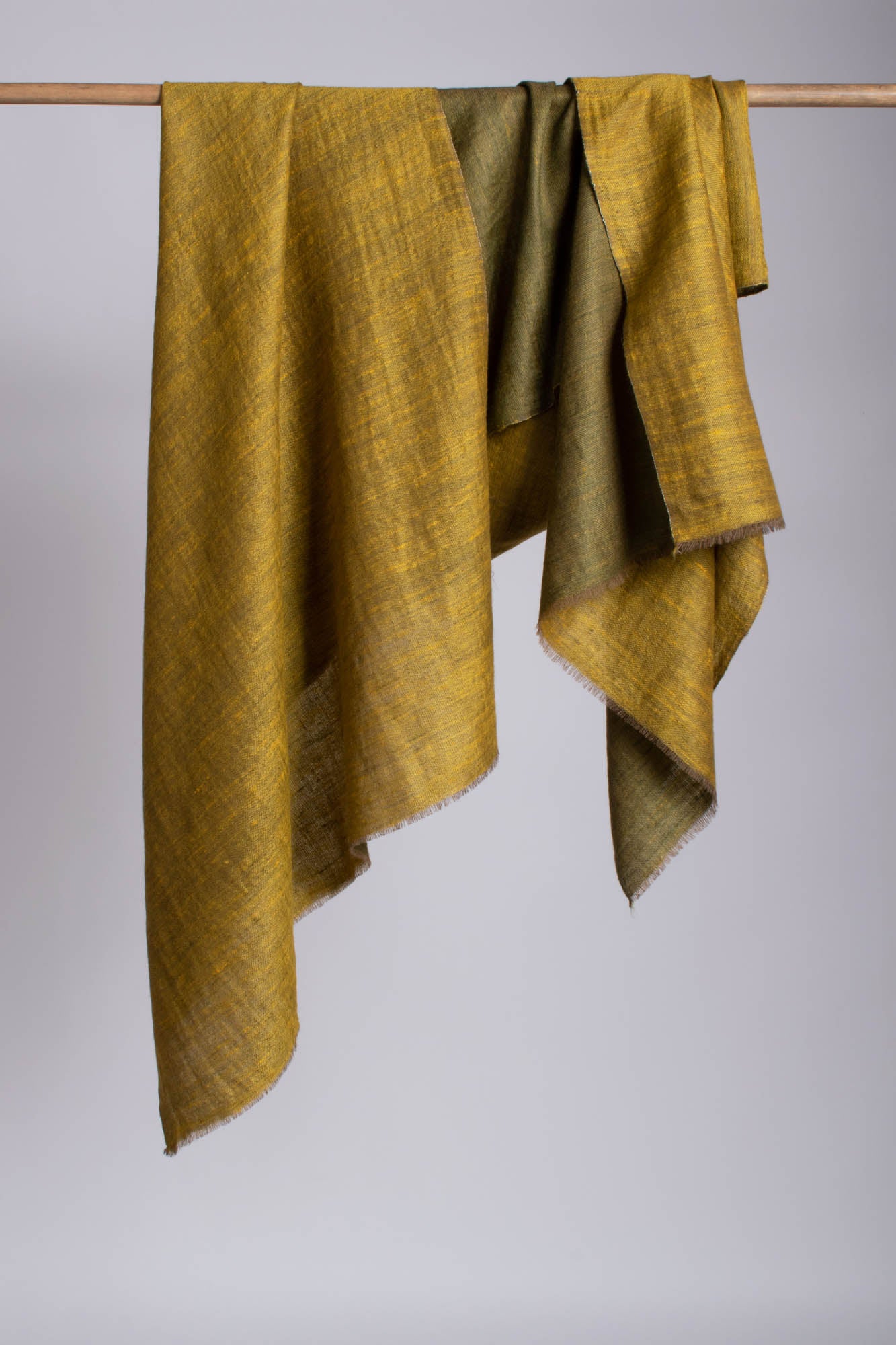 Mustard And Olive Dorukha Cashmere Scarf -  HOLYWELL