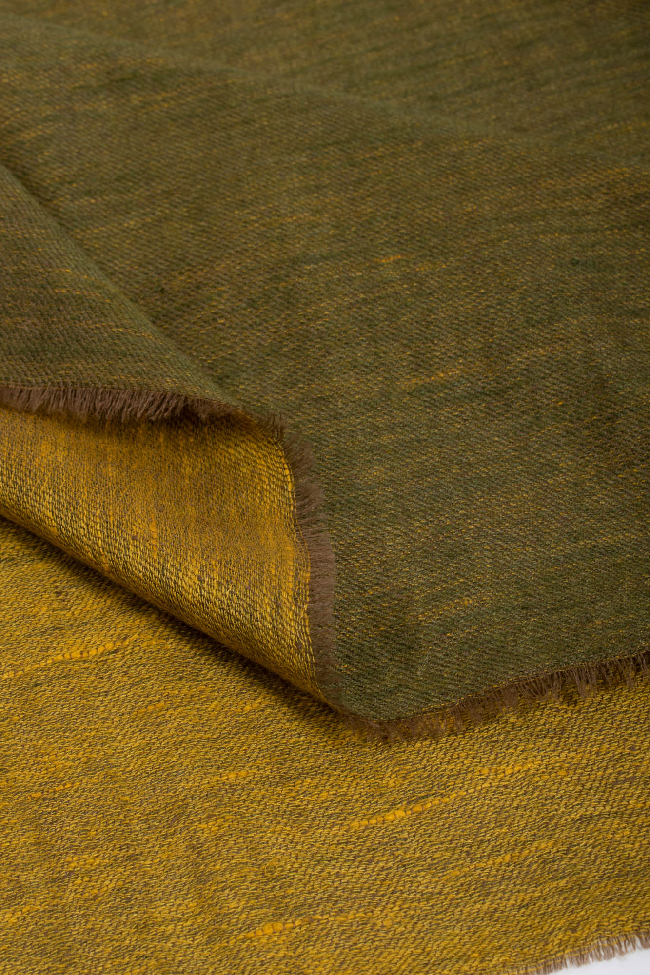 Mustard And Olive Dorukha Cashmere Scarf -  HOLYWELL