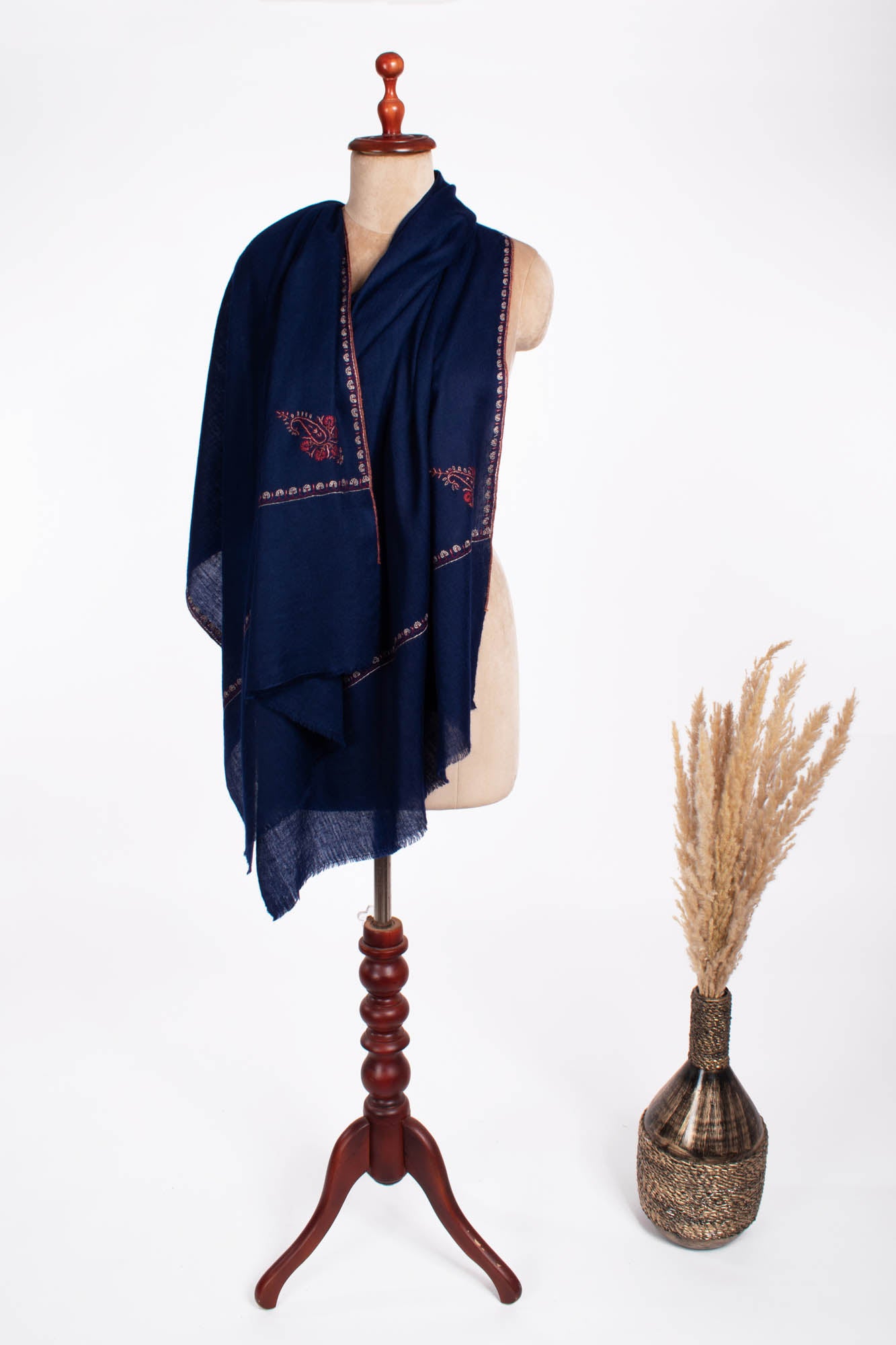 Navy Blue Lightweight Cashmere Scarf - JONESBORO