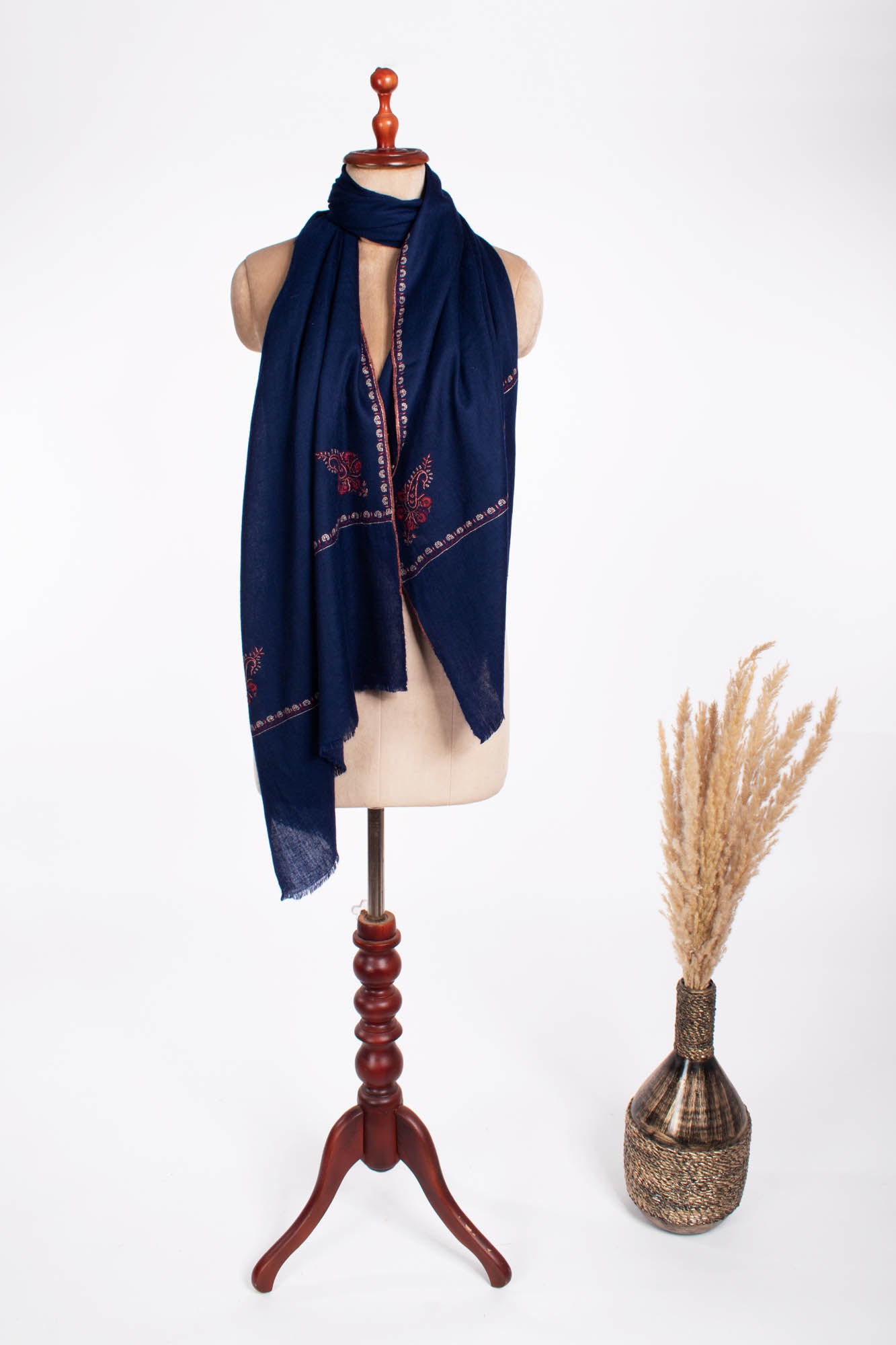 Navy Blue Lightweight Cashmere Scarf - JONESBORO