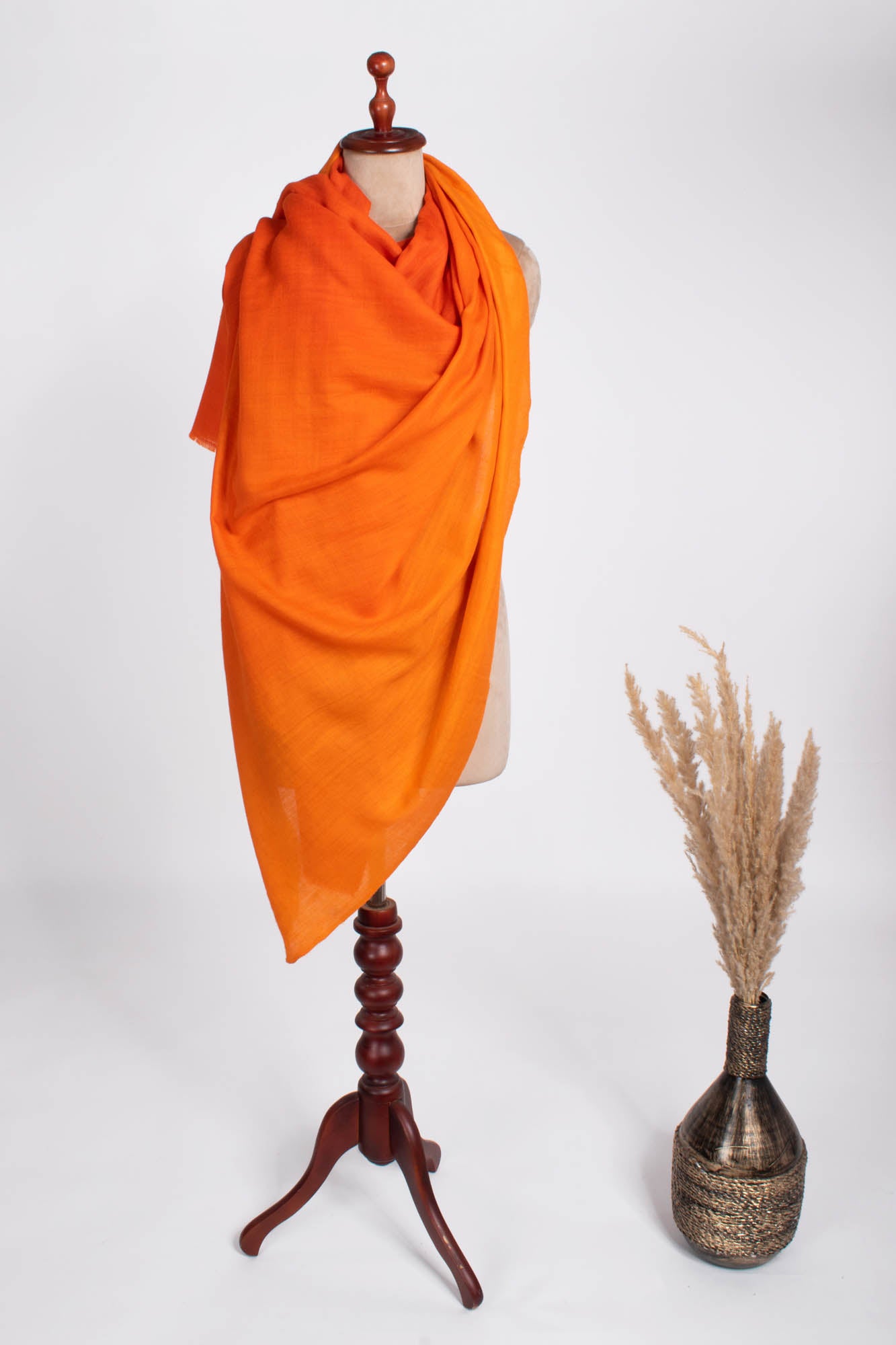 Orange Ombré Two Shades Indischer handgewebter Pashmina-Schal