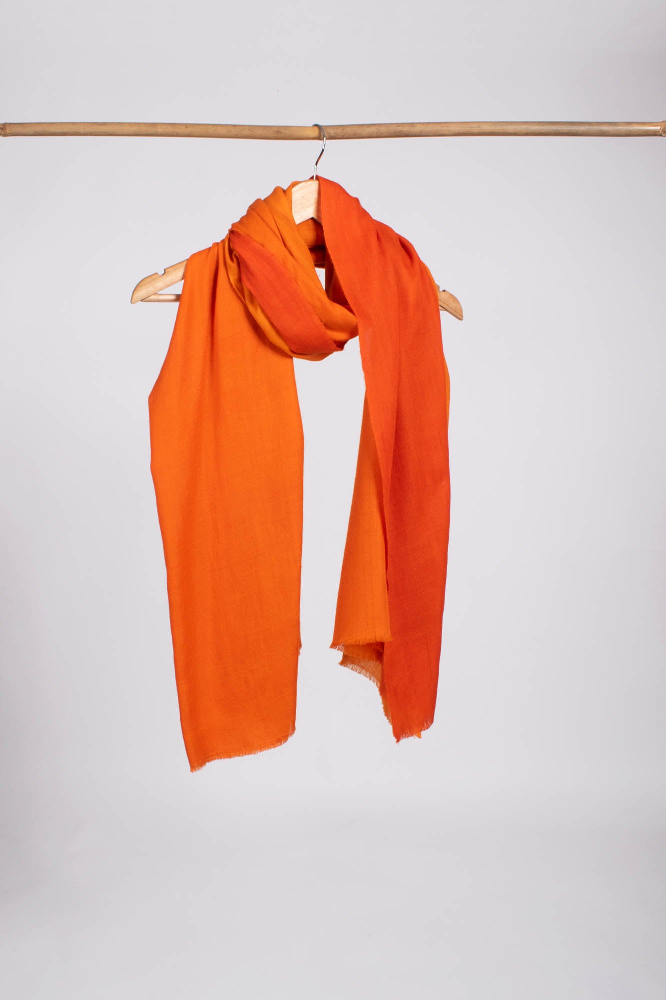 Orange Ombré Two Shades Indischer handgewebter Pashmina-Schal