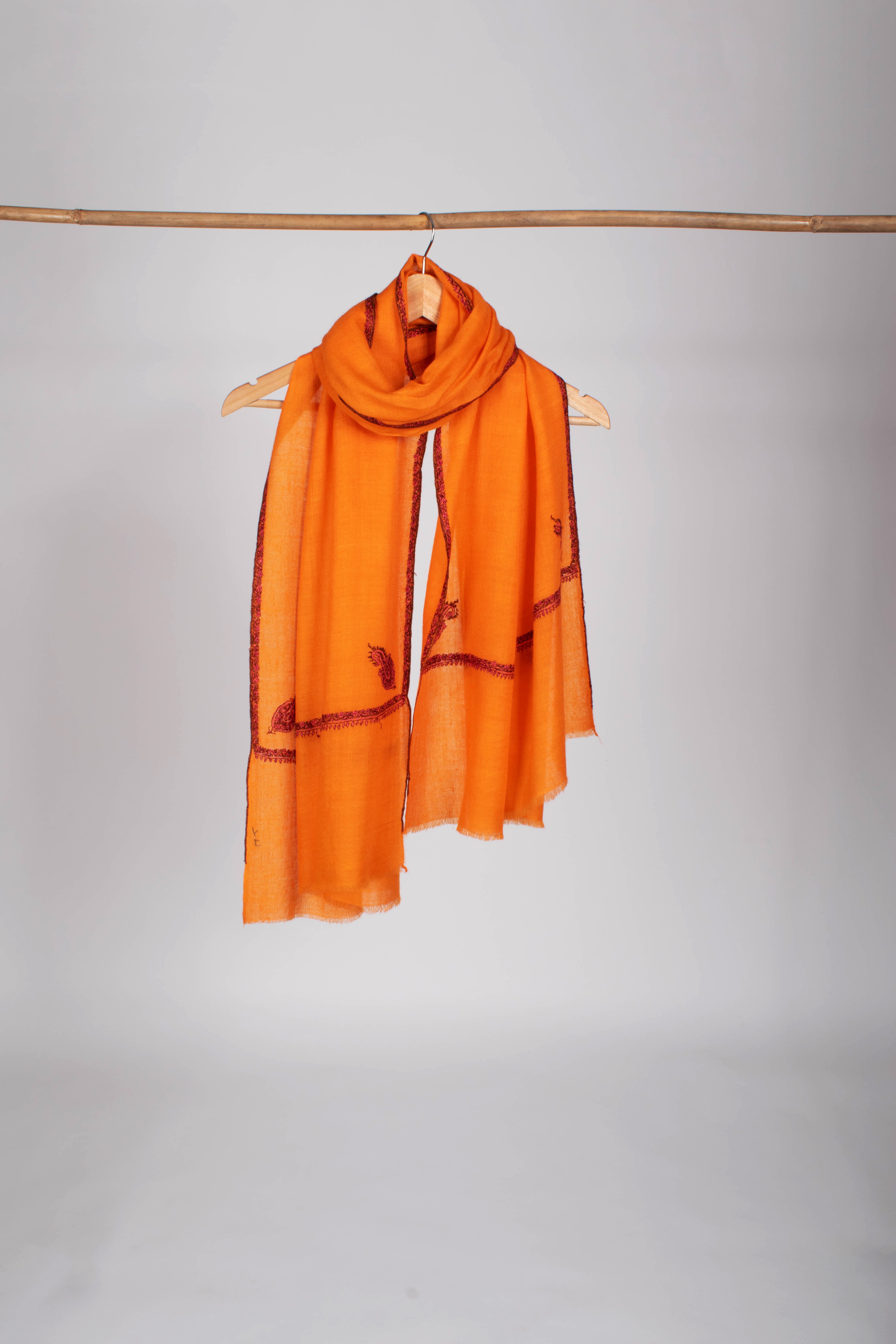 Orange Baildar Lightweight Cashmere Scarf - BOLSOVER