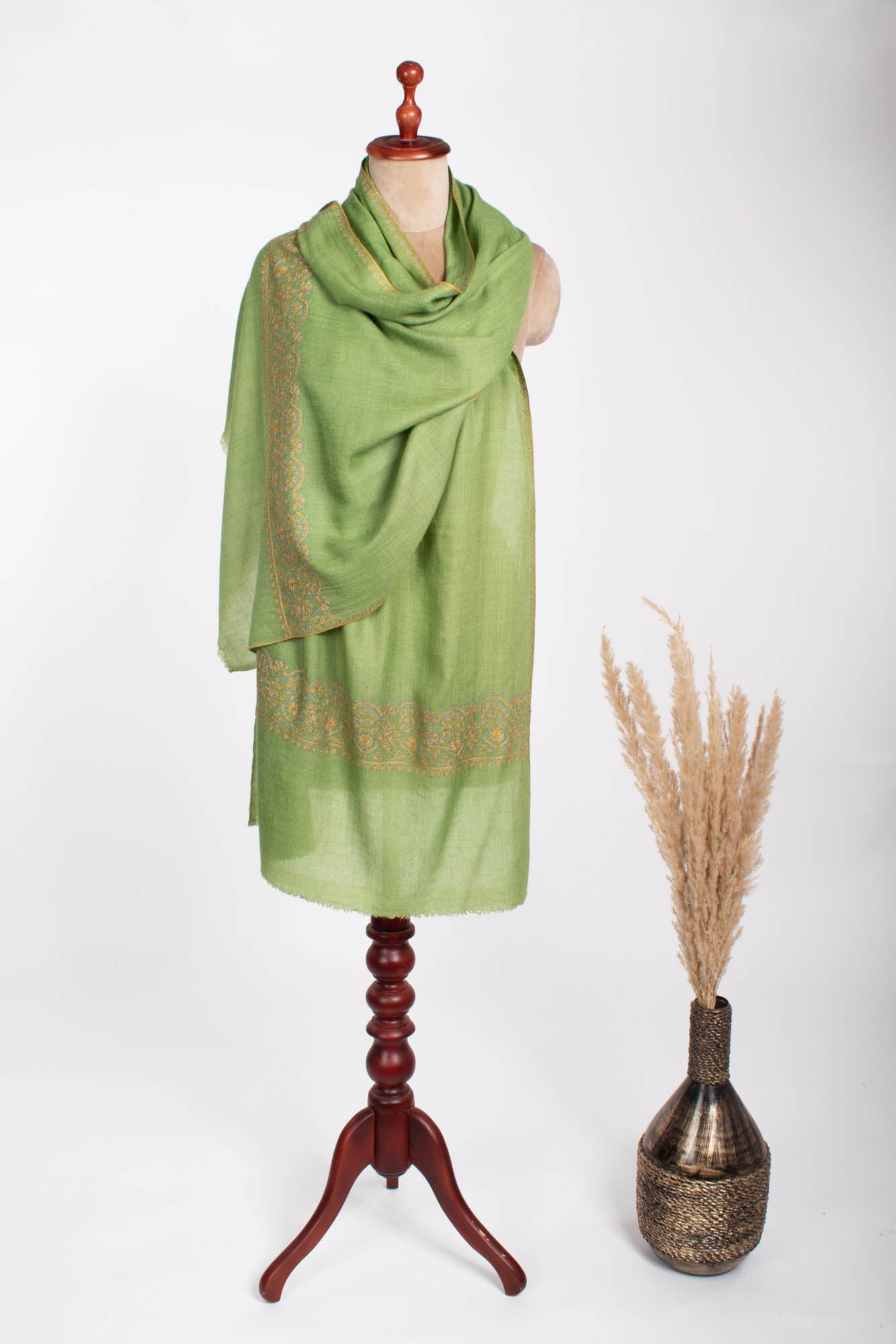 Palladar Sozni Embroidered Indian Cashmere Scarf