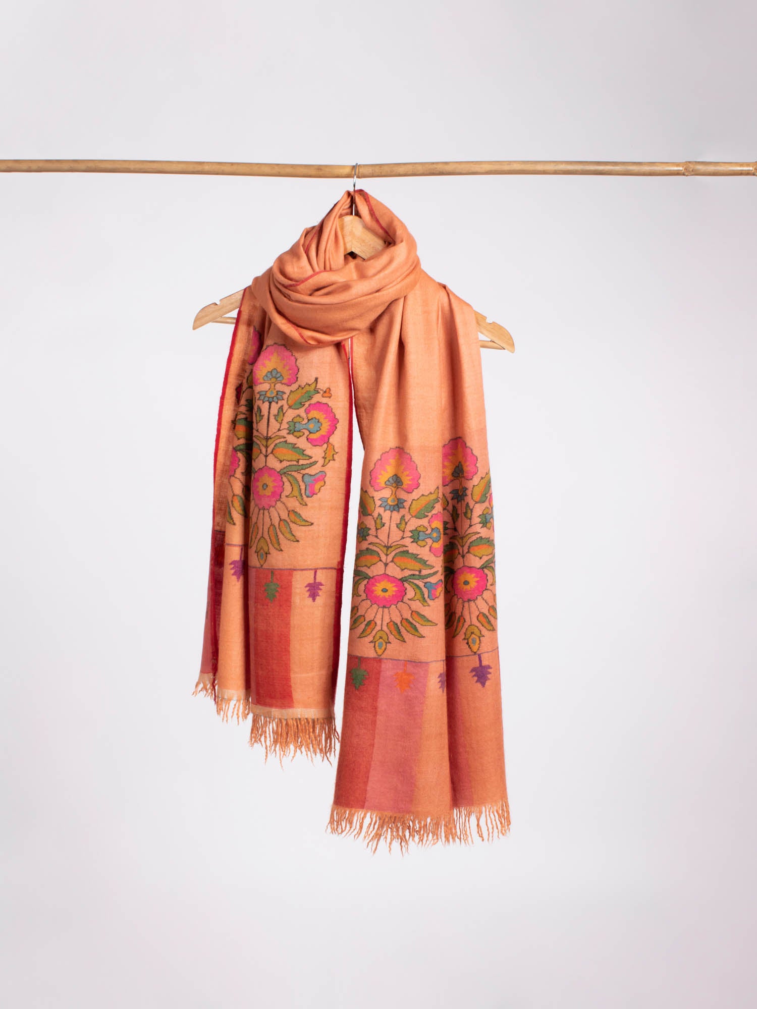 Peach Palla Kani Pashmina Shawl - WALSENBURG