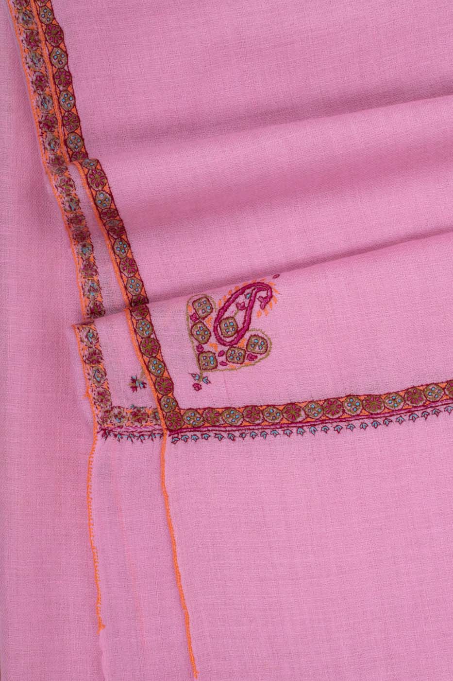 Pink Artisitc Baildar Kashmiri Pashmina Shawl - SAMOS