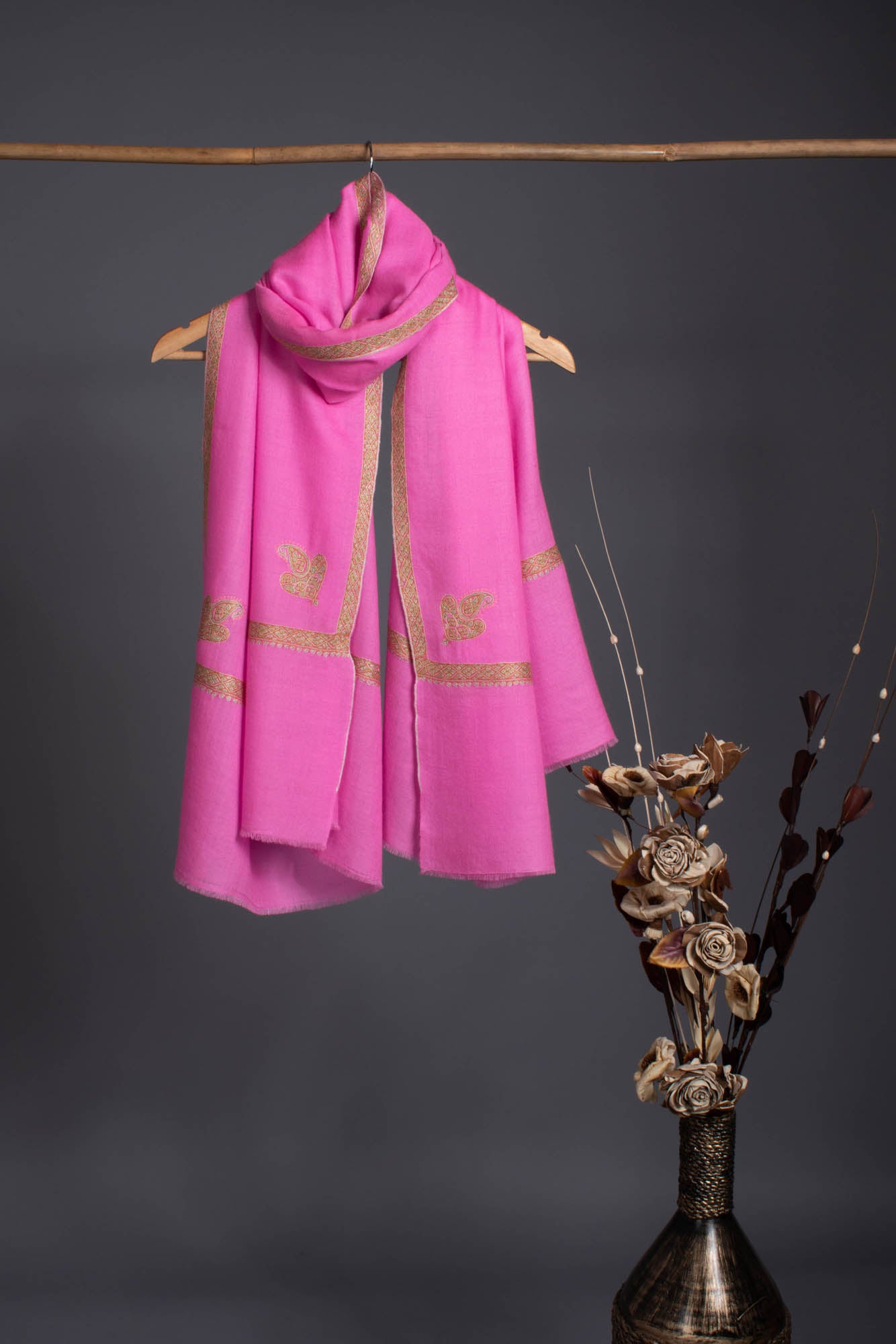 Neon Pink Women Pashmina Wrap - KHUSRAU