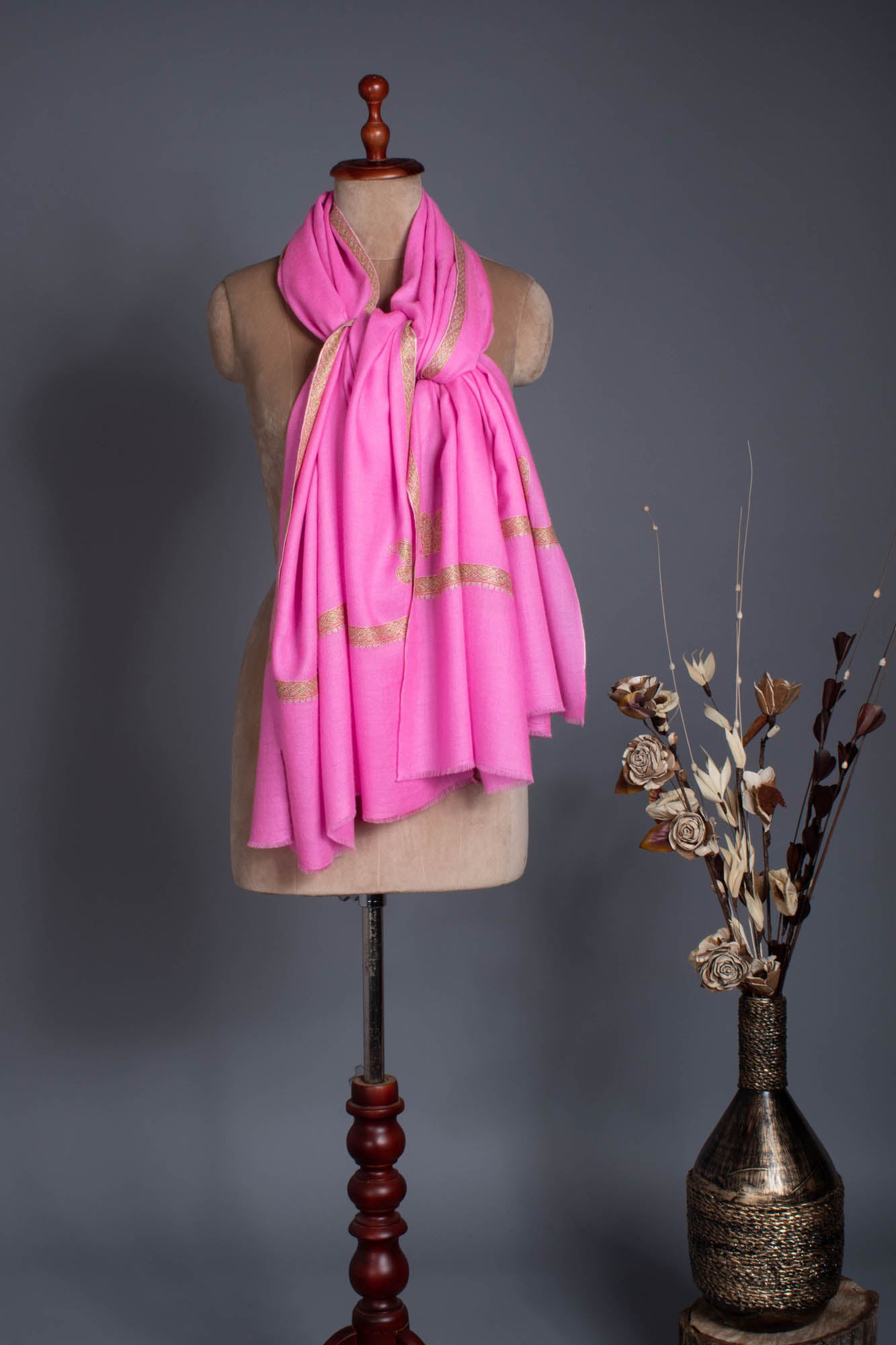 Neon Pink Women Pashmina Wrap - KHUSRAU